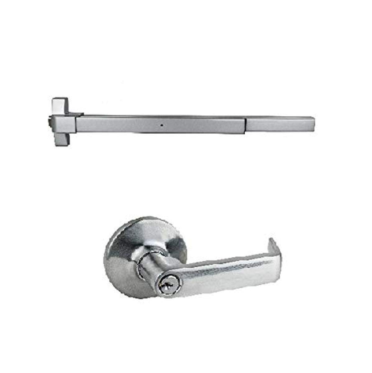 Transatlantic ED-501-O-T Aluminum Exit Device Rim Panic Bar with Lever Trim Option - Heavy Duty Commercial Door Security for Office Buildings, Schools & Emergency Exits