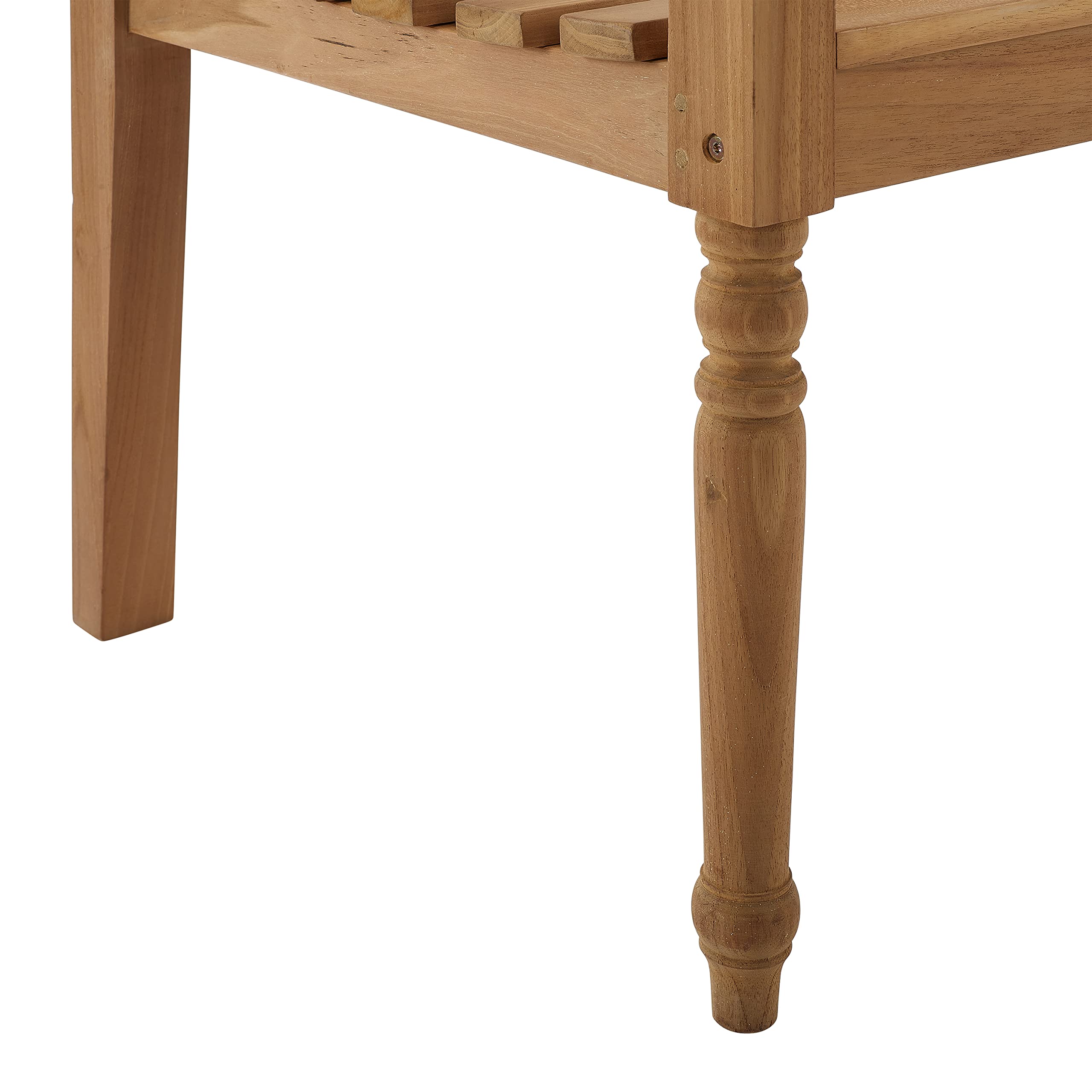Crosley Olivier 2-Person Teak Wood Indoor Outdoor Bench - Patio, Garden, Porch Furniture - Weather-Resistant Teak Wood Bench for Outdoor Seating & Relaxation