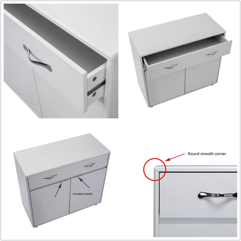 2-Door White Storage Cabinet - File Drawer Sideboard for Office, Kitchen & Home Organization | Perfect for Files, Dishes & Supplies Storage