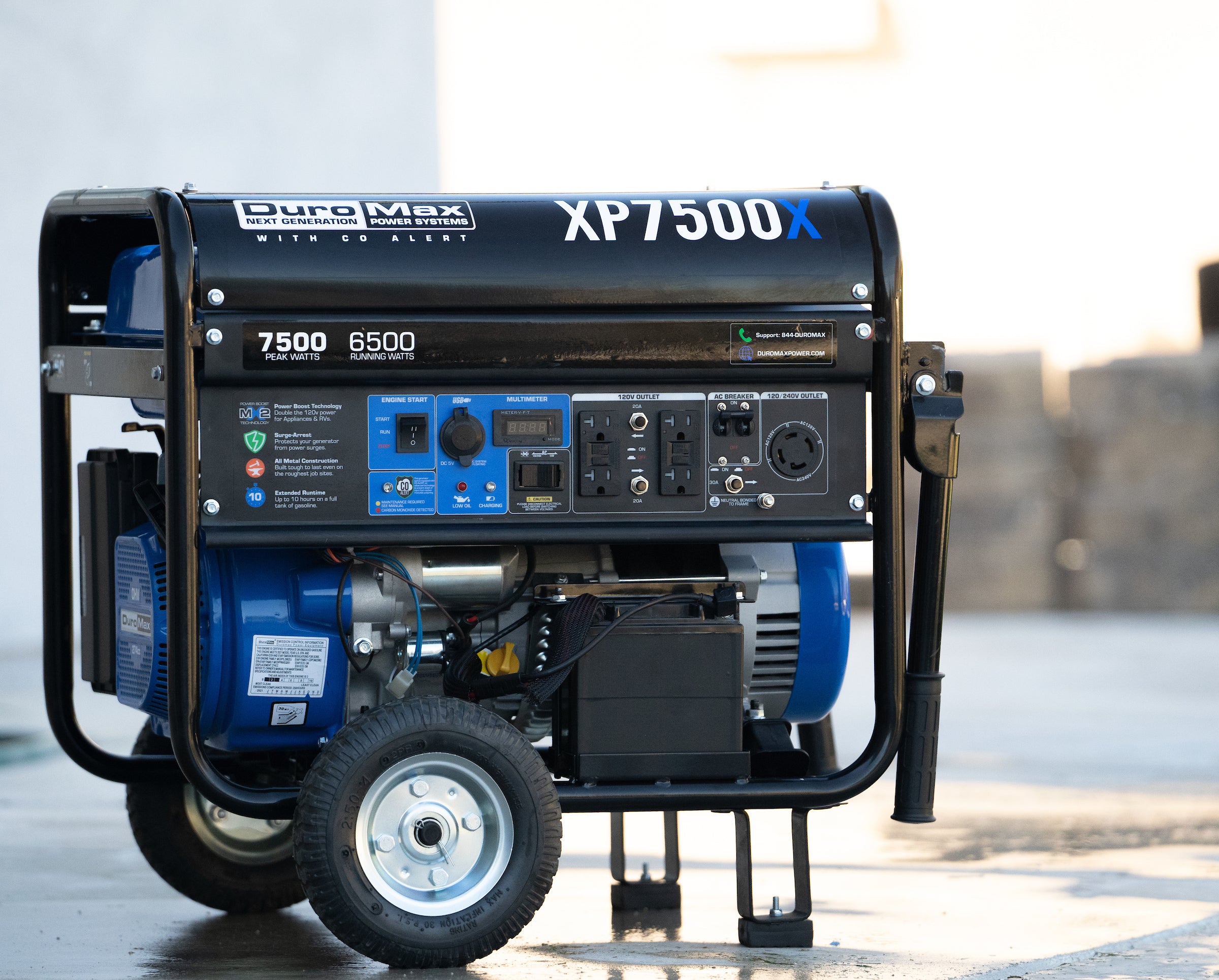 7,500 Watt Portable Gasoline Generator with CO Alert - Reliable Backup Power for Home, Camping & Outdoor Emergencies