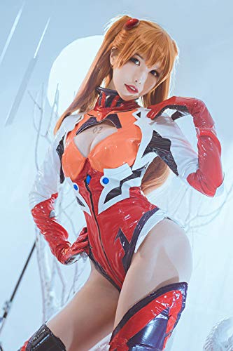 Anime EVA Evangelion Figure - Soryu Asuka Langley Cosplay Costume | Sexy PU Driving Suit Uniform | Perfect for Cosplay Events, Halloween & Anime Conventions
