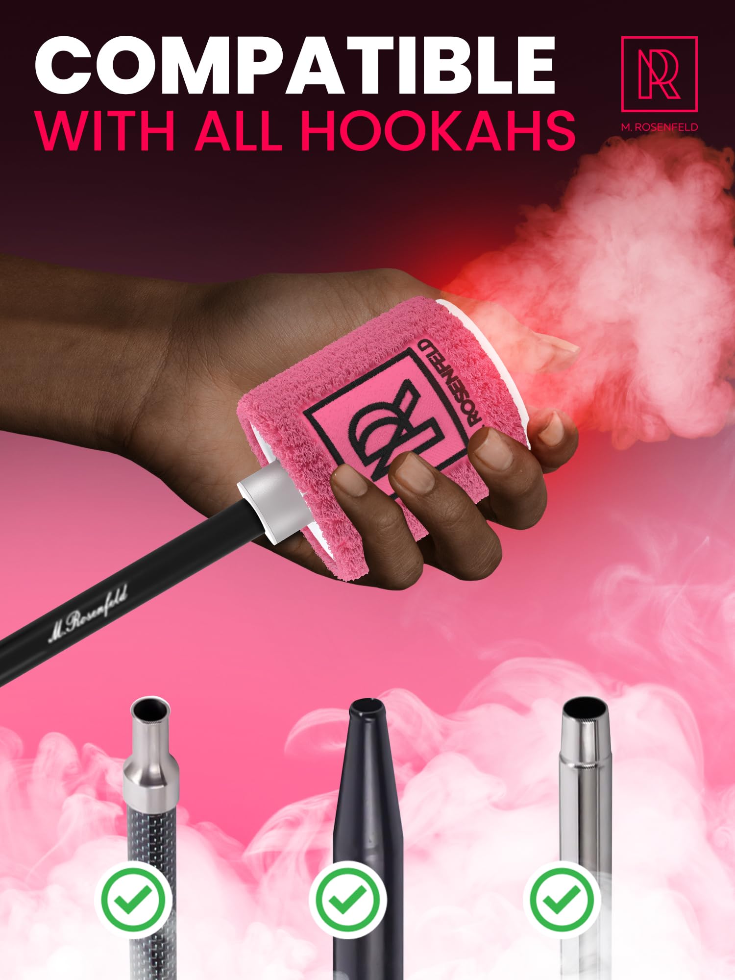 M. ROSENFELD Rechargeable Electric Hookah Starter Kit - Portable Mini Hookah Pump with LED Light & Vacuum Function - Fast Charcoal Lighter for Shisha Hookah - Perfect for Home Parties, Outdoor Camping & Hookah Lounges