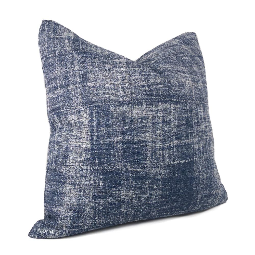 Breslin Blue and White Textured Pillow Cover - Soft Decorative Throw Pillow Case for Sofa, Bed, Couch - Home Decor Accent for Living Room & Bedroom