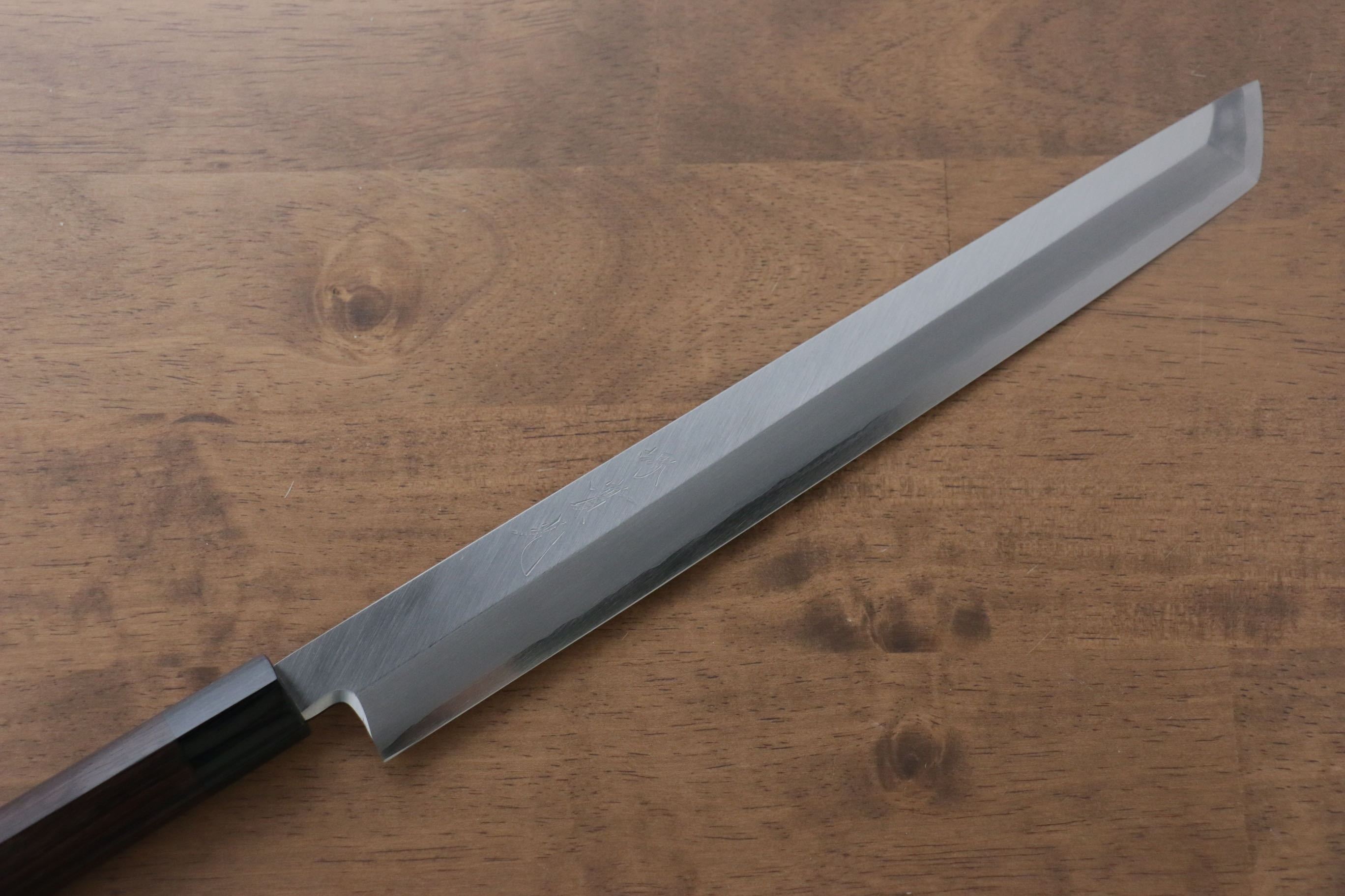 Premium Jikko Silver Steel No.3 Sakimaru Yanagiba 300mm Japanese Sushi Knife with Ebony Handle - Perfect for Sushi Chefs & Professional Japanese Cuisine Preparation