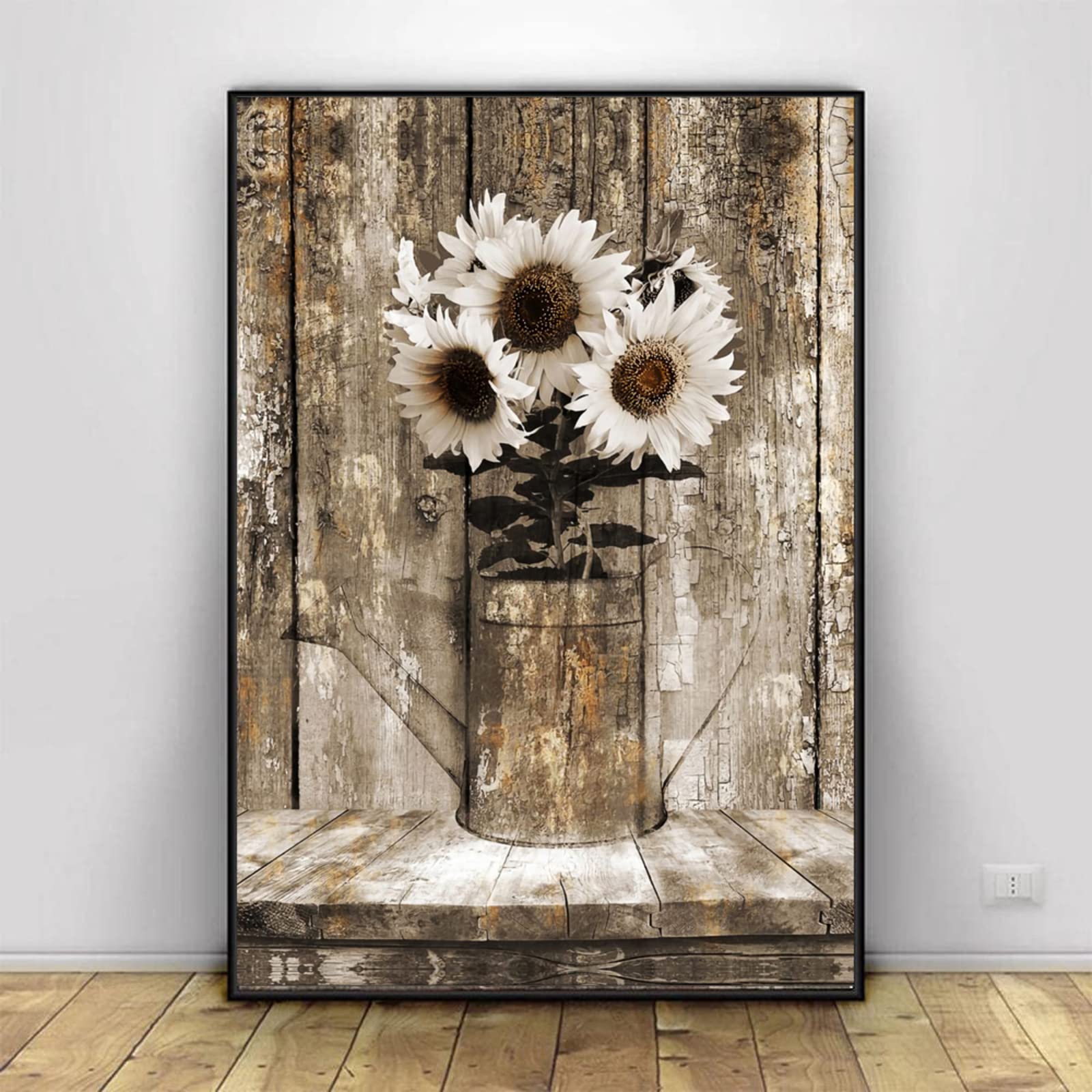 Rustic Floral Sunflower Canvas Wall Art - 16