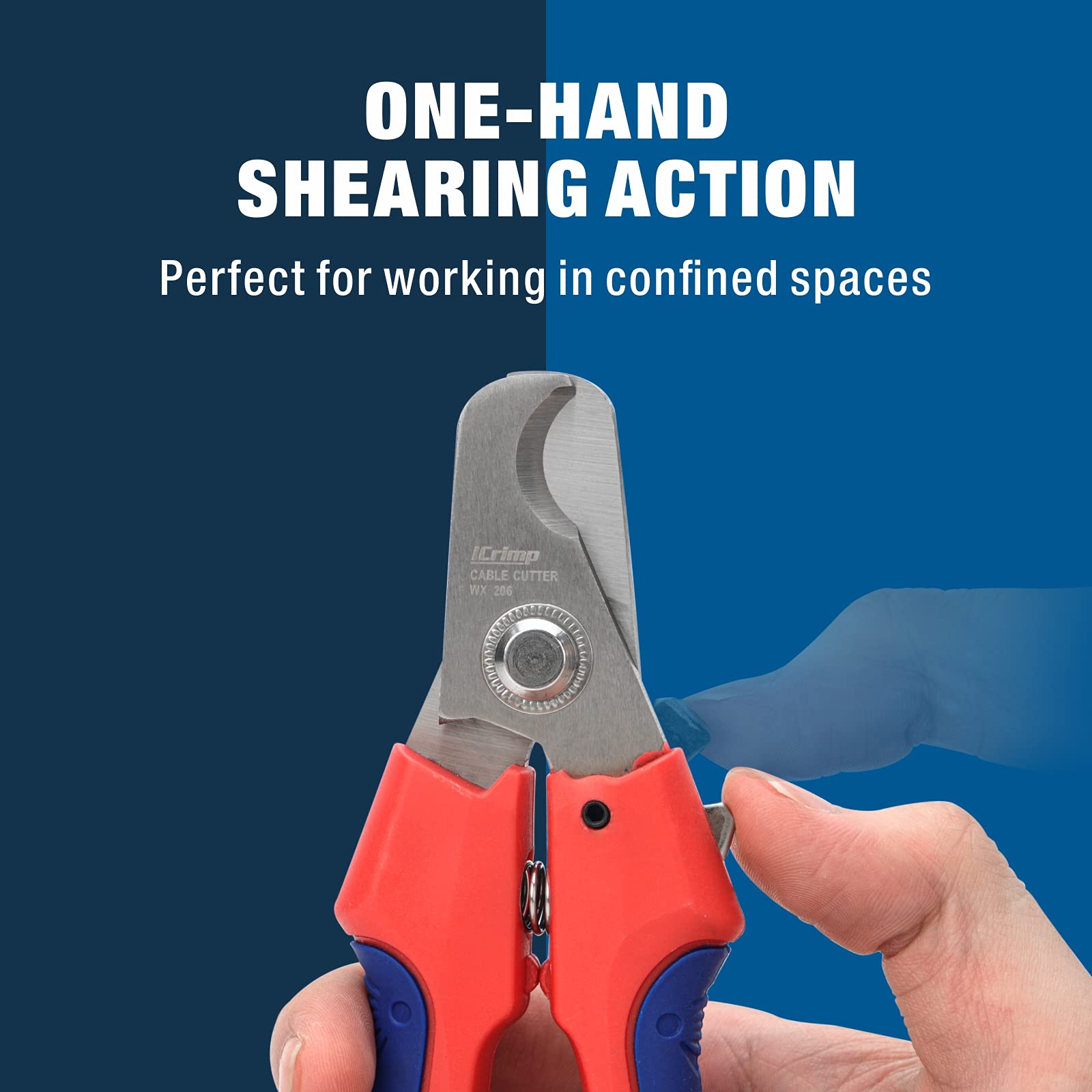 iCrimp 6.5-Inch Professional Wire Cable Cutter - Heavy Duty Shear Cutter for Aluminum, Copper & Communication Cables | Perfect for Electrical Work, DIY Projects & Network Installations