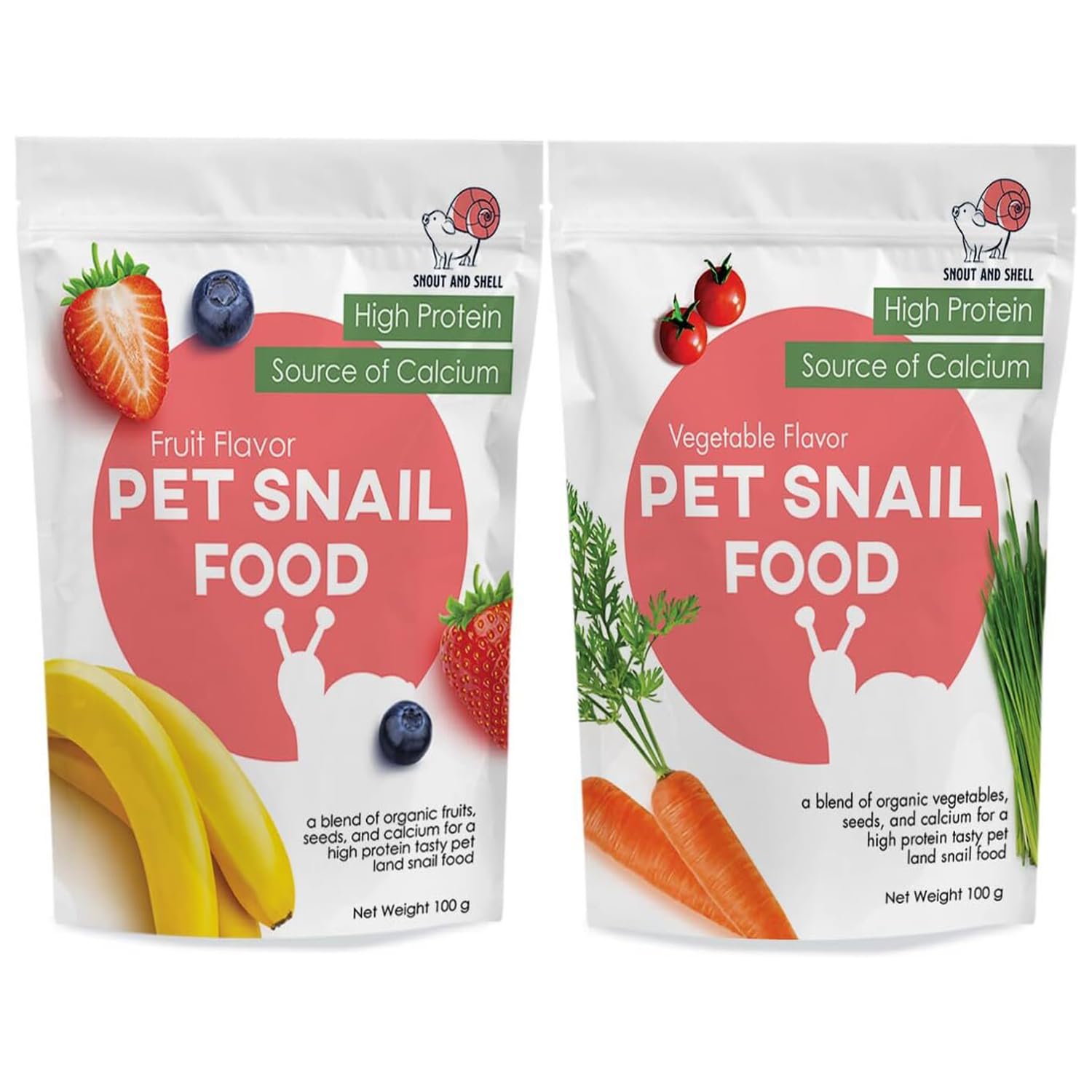 Vegetable & Fruit Flavored Pet Land Snail Food - Nutritious Snail Treat with Natural Ingredients for Healthy Growth | Perfect for Terrarium Pets & Garden Snails