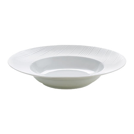 Alani 024492 Embossed Rim Pasta Bowl - 20 oz. Ceramic Dinnerware Set (Case of 24) - Perfect for Restaurants, Catering & Home Dining