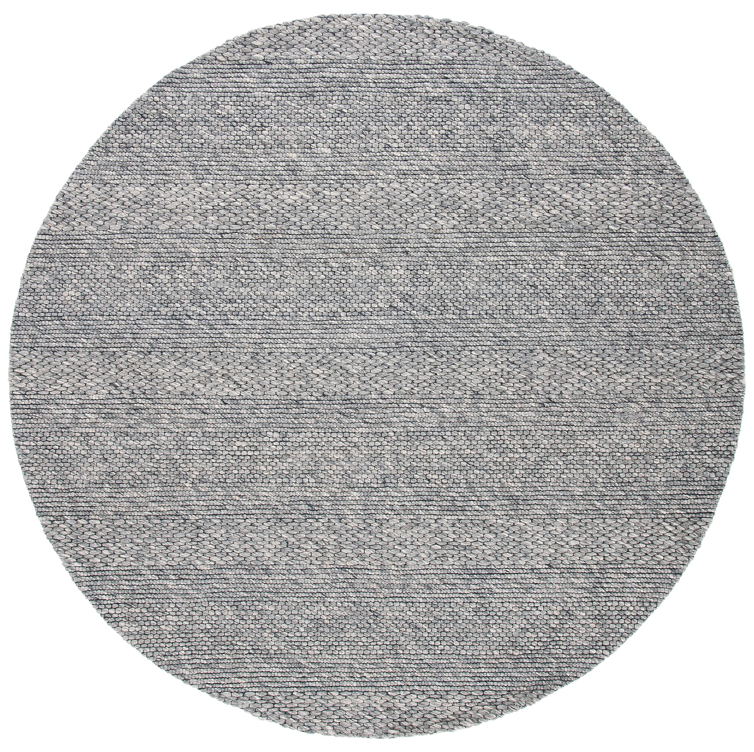 SAFAVIEH Marbella Collection 7-Foot Round Dark Grey Handmade Premium Wool Area Rug - Perfect for Living Room, Bedroom & Office Decor