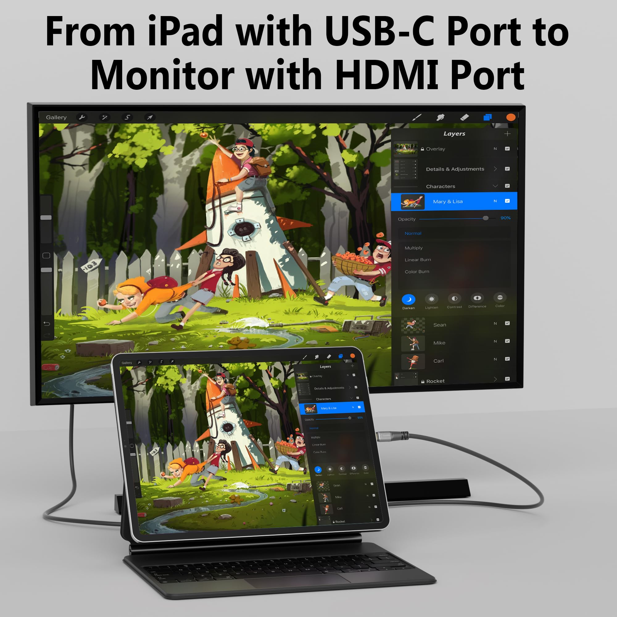 Premium USB C to HDMI Cable 4K@60Hz 4FT - High Speed USB Type C to HDMI Adapter with Thunderbolt 3/4 Support - Compatible with iPhone 16/15, MacBook Pro/Air, iPad Pro, Dell XPS, Samsung Galaxy S24, Microsoft Surface - Perfect for Home Theater, Office Presentations & Gaming Setups