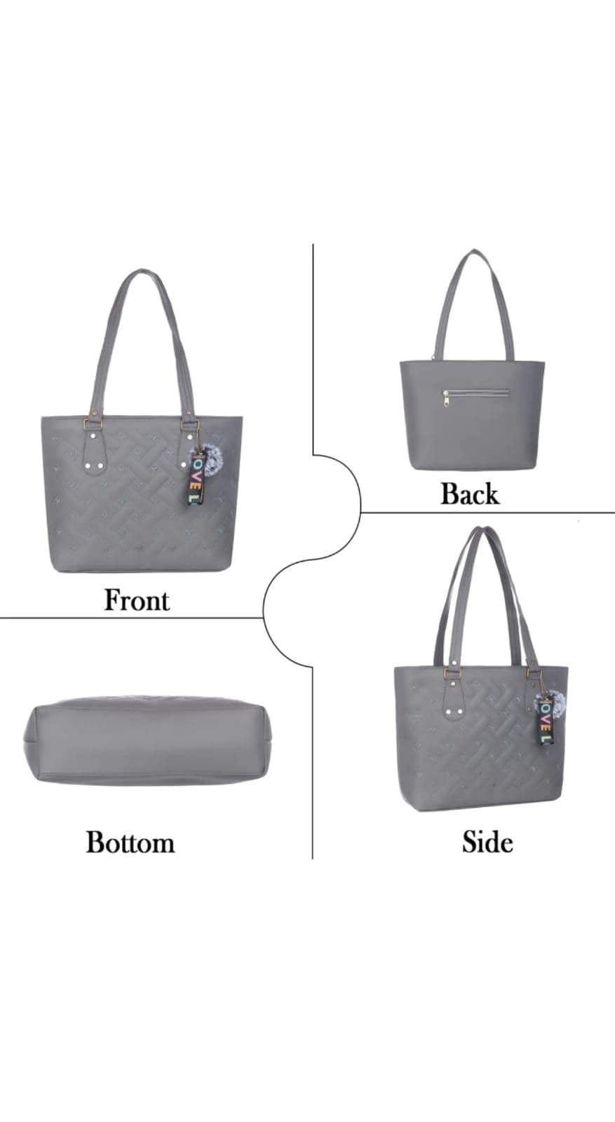 Stylish Leather Tote Bags for Women with Zip Closure & Double Handles | Heart Print Design for Office, College & Party | Versatile Purse for Travel, Work & Everyday Use | Perfect Gift for Girls & Women