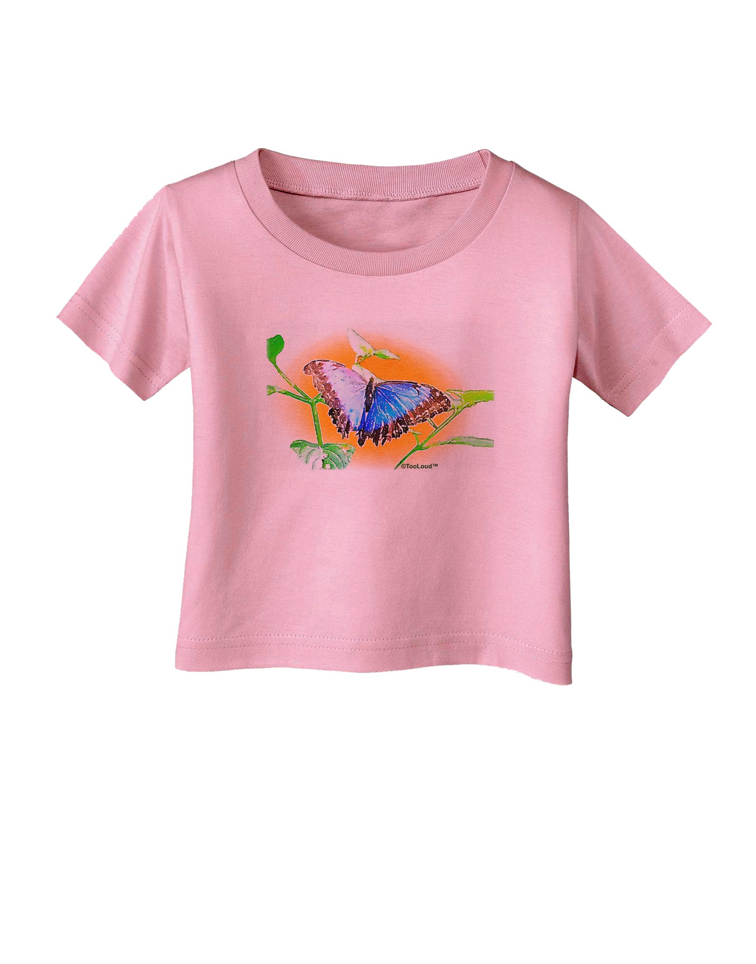 TooLoud Blue Watercolor Butterfly Infant T-Shirt - Soft Cotton Baby Onesie for Newborns & Toddlers - Perfect for Photo Shoots, Birthday Parties & Everyday Wear