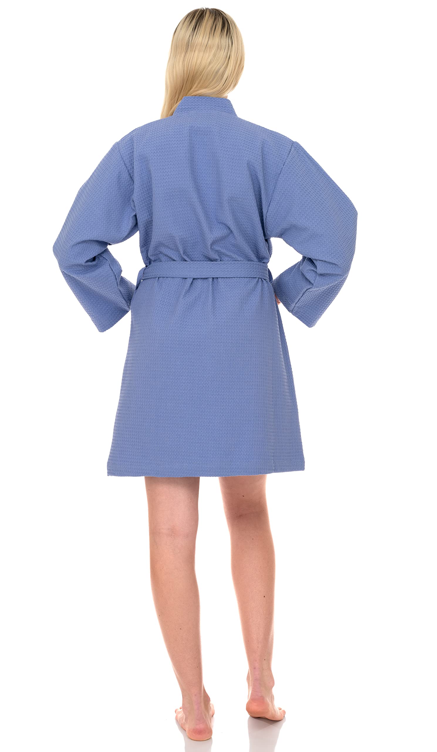 TowelSelections Women's Short Spa Robe | Soft Waffle Weave Kimono Bathrobe | Lightweight & Absorbent | Sizes XS to 3X | Perfect for Spa, Poolside & Relaxing at Home