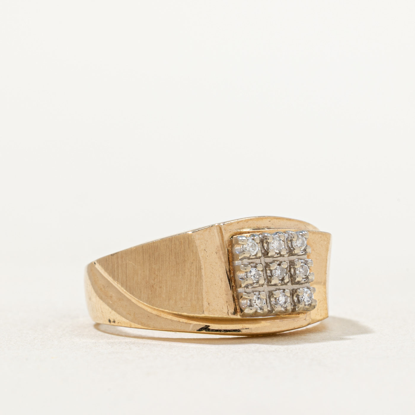 0.05ctw Diamond Grid Tapered Ring - Size 7 | Elegant Stackable Band for Women | Perfect for Engagement, Wedding, Anniversary & Everyday Wear