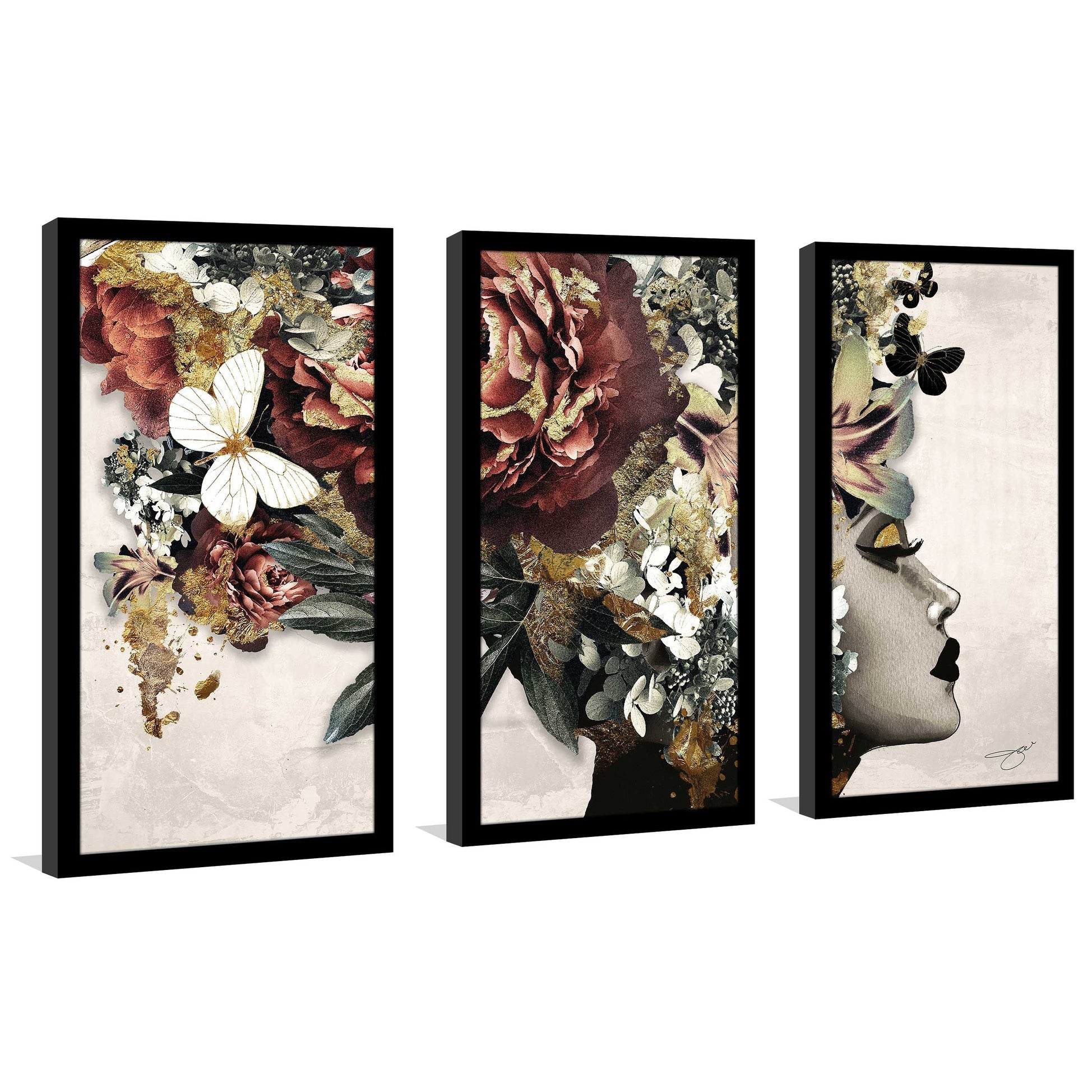 Afrique Model 2 3-Piece Acrylic Wall Art Set - Modern Abstract Print for Living Room, Bedroom & Office Decor