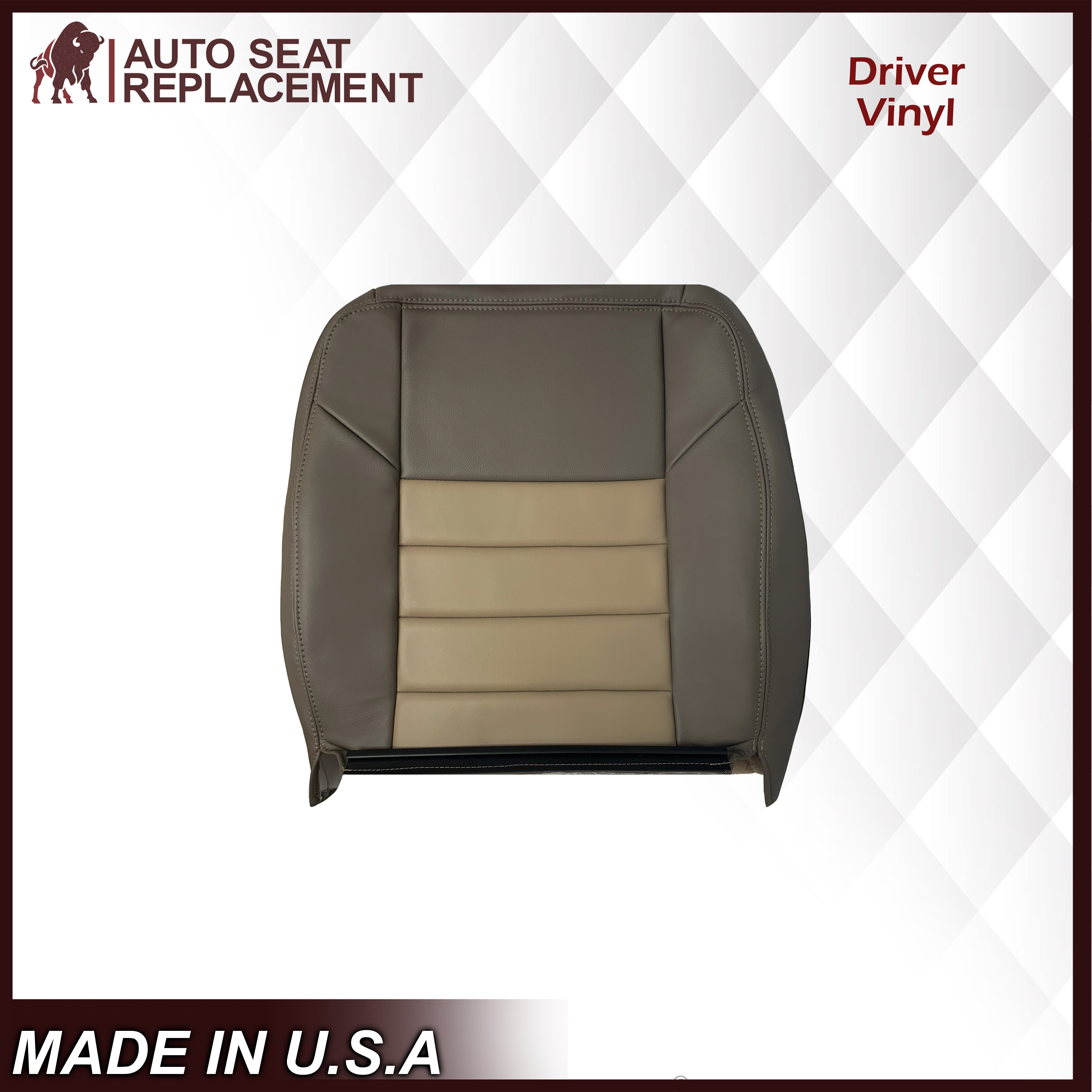 2002-2004 Ford Excursion Eddie Bauer Edition 2nd Row 50/50 Captain Chair Seat Covers - 2-Tone Tan & Gray | Custom Fit for SUV Protection | Perfect for Road Trips & Family Adventures