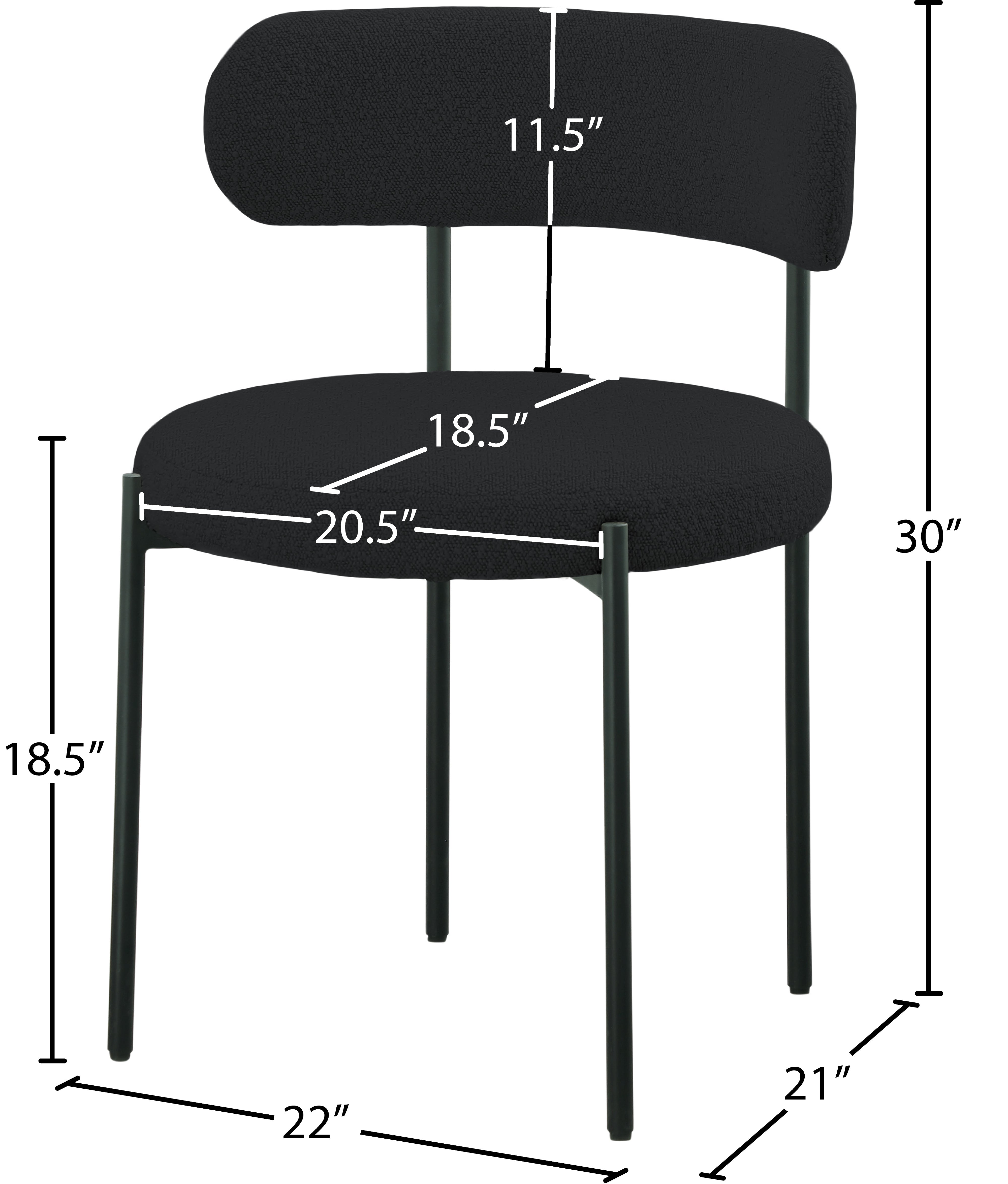 Luxury Boucle Fabric Dining Chair - Modern Upholstered Accent Chair for Dining Room, Living Room & Office - Soft & Comfortable Seat with Sturdy Metal Legs