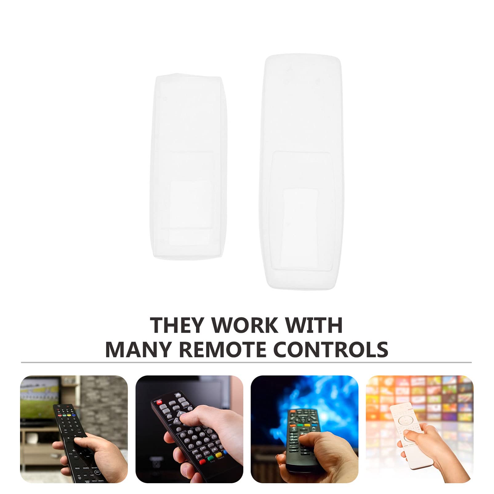 Cabilock 4Pcs Clear Silicone TV Remote Cover - Shockproof Protection for Home Theater