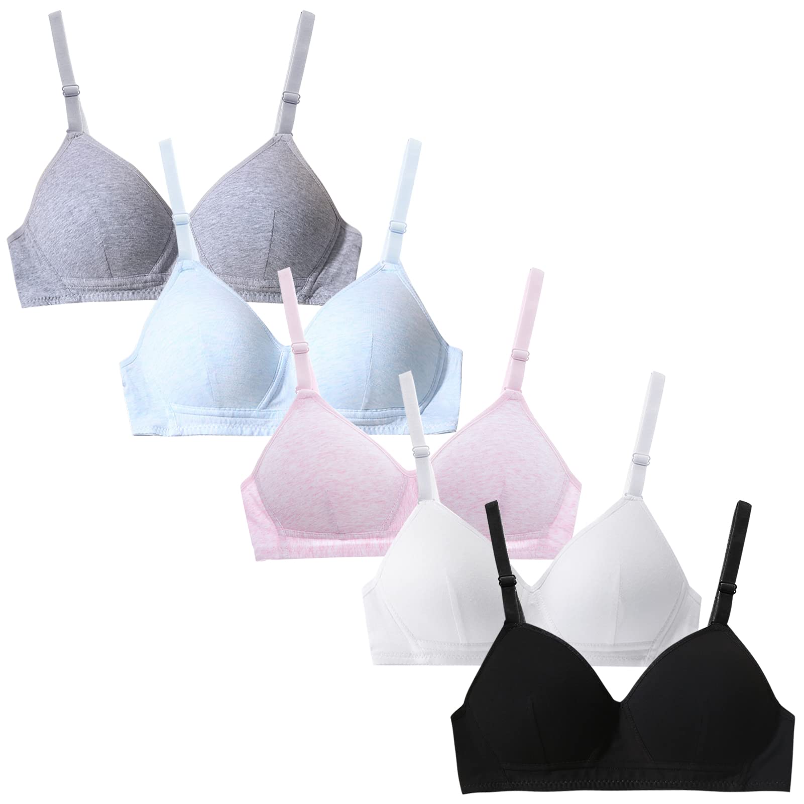 Happy Cherry Girls Adjustable Sports Bra - Lightly Padded Training Bra for Teens & Big Kids - Perfect for Dance & Gym