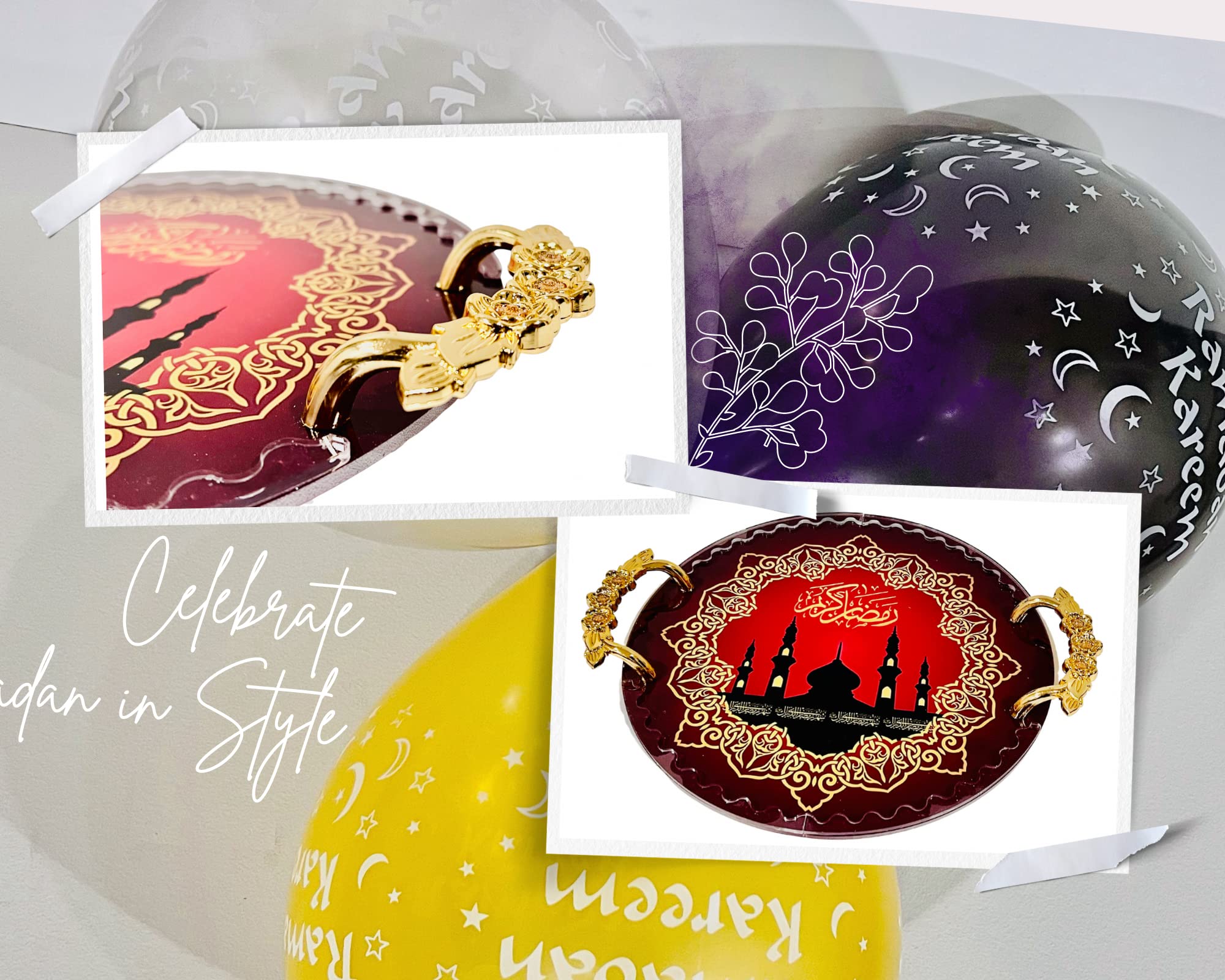 Ramadan Kareem Eid Mubarak Islamic Party Decor Tray Set - 12
