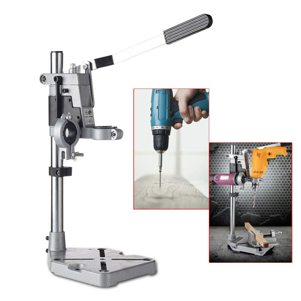 **GDAE10 Power Drill Press Stand - Adjustable Aluminum Bench Mount with Wrench, Rotary Tool Workstation & Grinding Rack Holder - Perfect for Woodworking, Metal Drilling & DIY Projects**