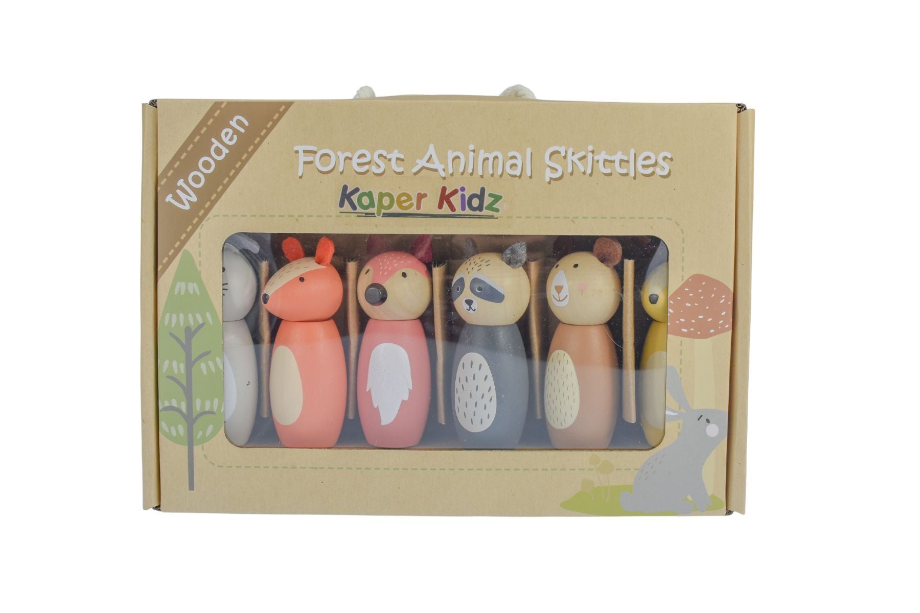 Premium Wooden Forest Animal Skittles Set for Kids - Eco-Friendly Bowling Game Toys for Toddlers & Children - Perfect for Indoor Play, Birthday Gifts, and Family Game Nights