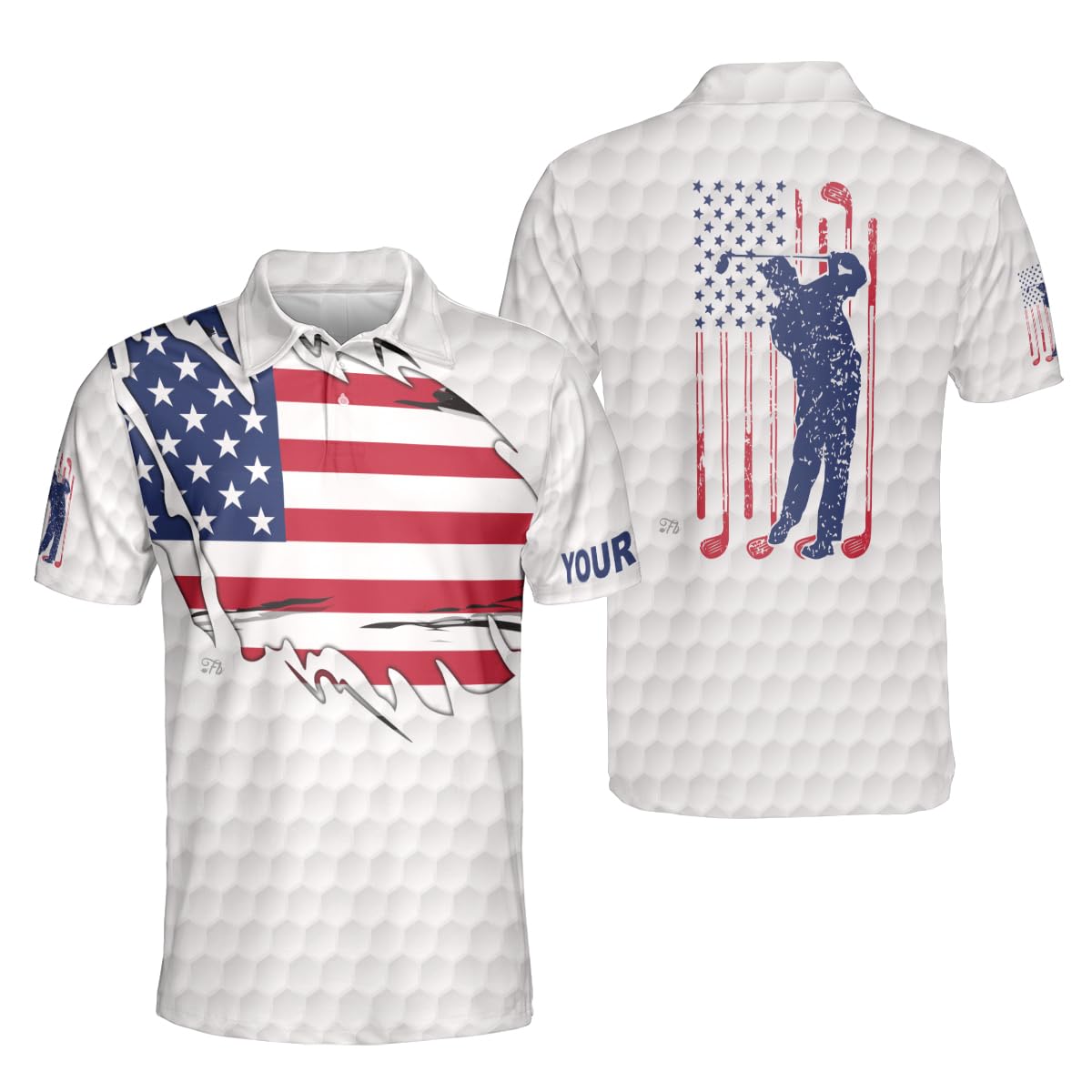 Custom Personalized Name Men's Golf Polo Shirt - Breathable Short Sleeve Performance Shirt for Golf, Casual Wear & Office Outfits