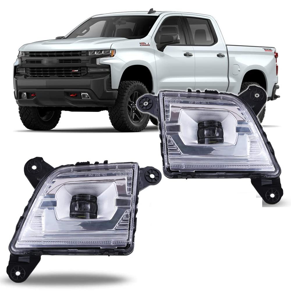Winjet LED Fog Lights Kit for 2019-2021 Chevrolet Silverado 1500/2500/3500 - Includes Switch & Wiring Harness | Durable Off-Road Driving Lights for Night Visibility & Foggy Conditions