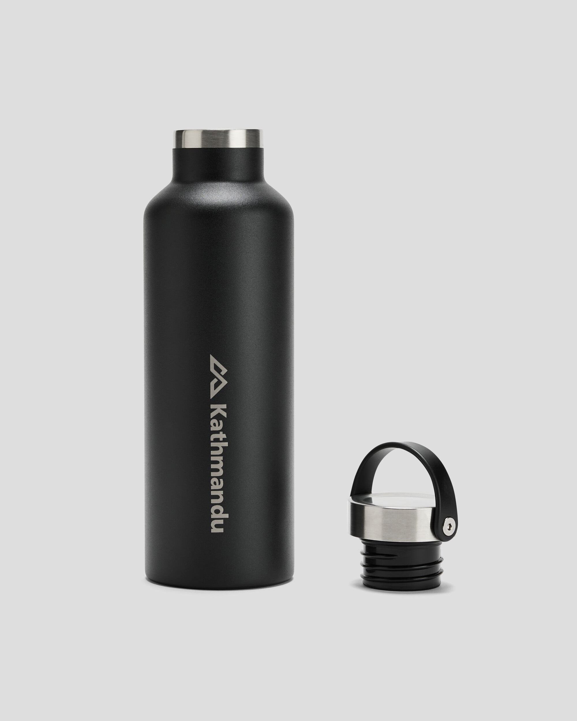 Insulated Drink Bottle with Carry Handle - 750ml Black Stingray - Perfect for Hiking, Gym & Outdoor Activities