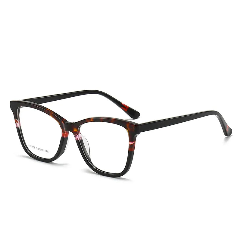 CCspace Unisex Full Rim Square Acetate Eyeglasses 56941 - Stylish & Durable Frame for Men & Women - Perfect for Work, Reading & Fashion Accessories
