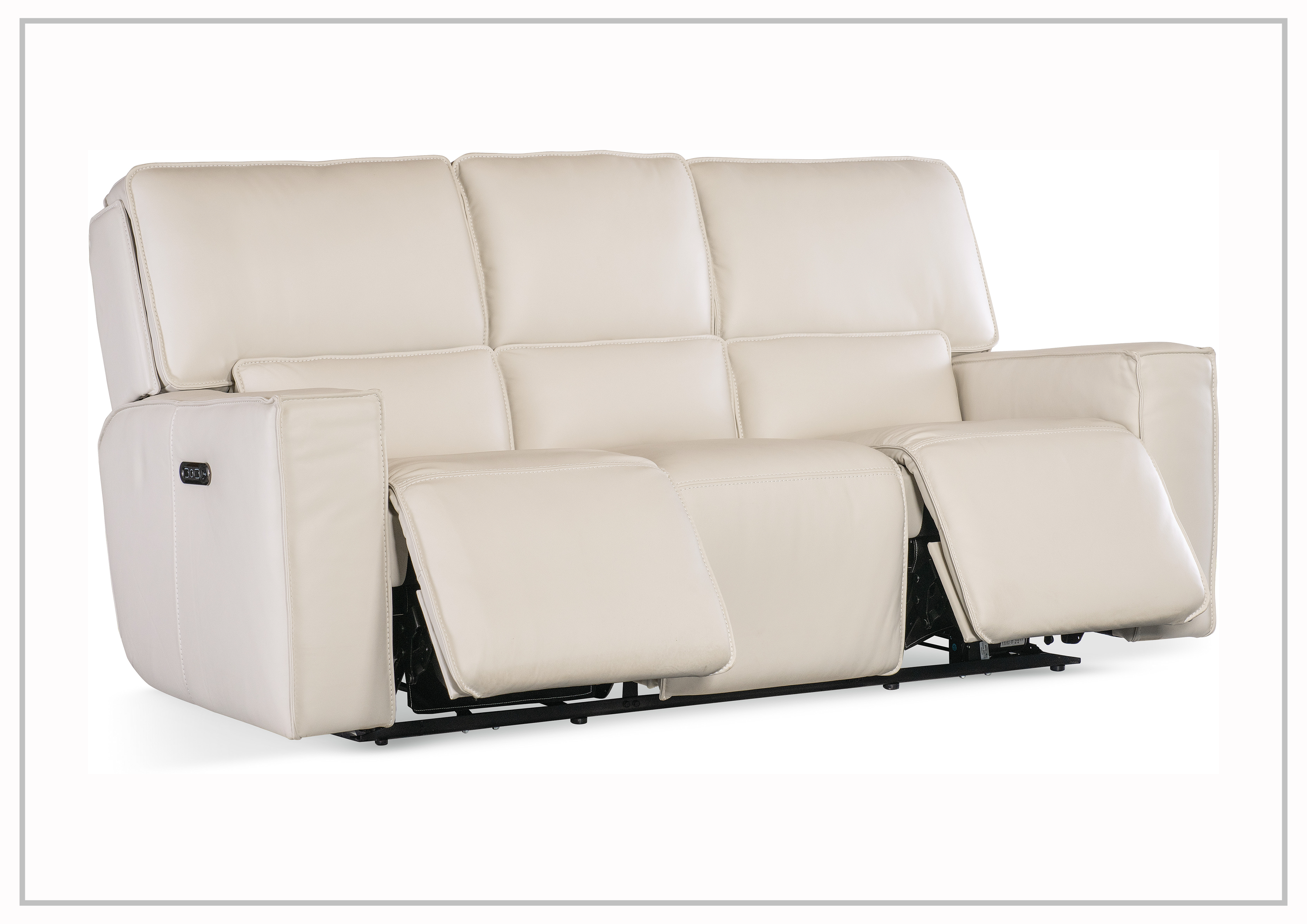 Hooker Furniture Miles Zero Gravity Power Recliner Leather Sofa - Adjustable Electric Recliner with Lumbar Support for Living Room, Home Theater & Office Comfort