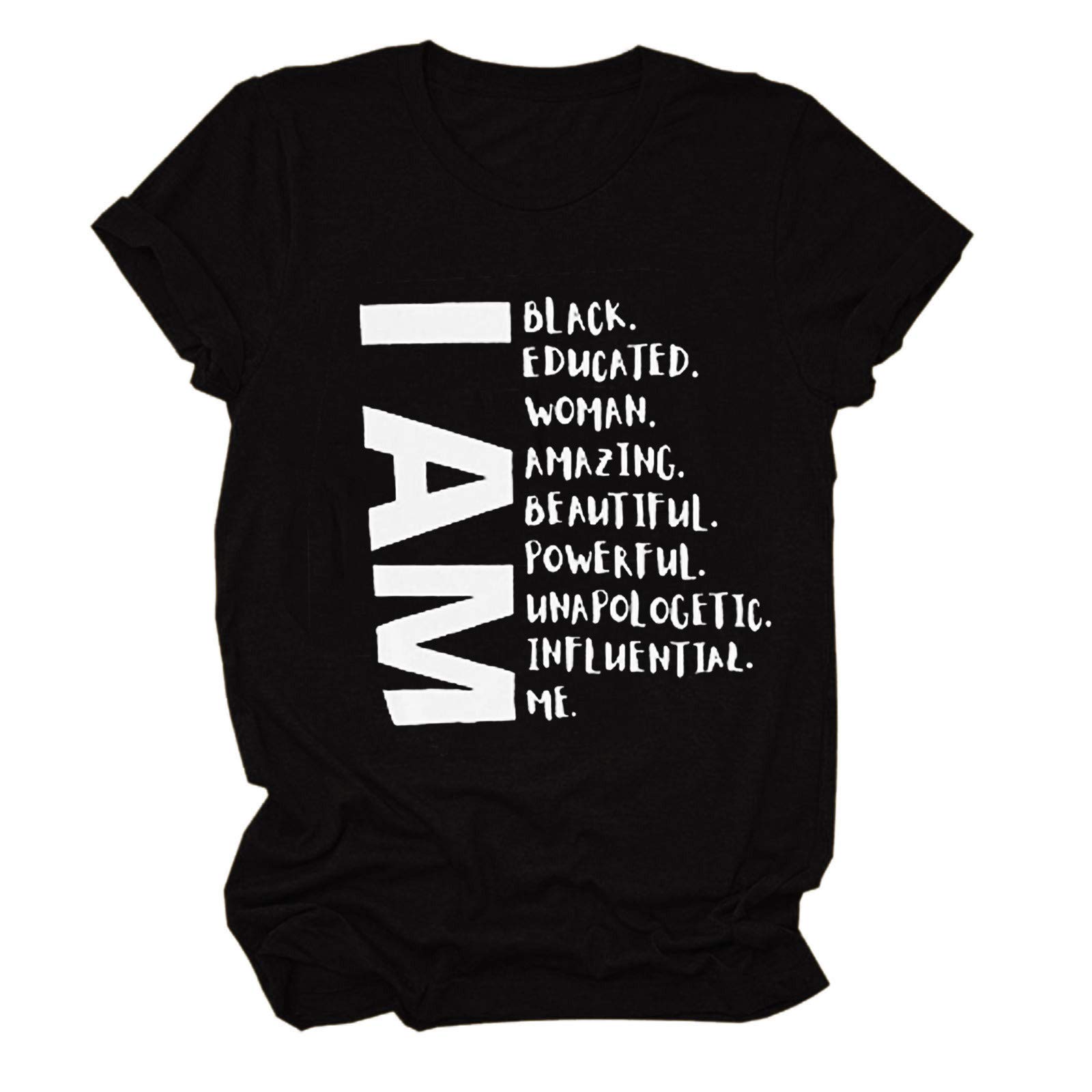 Women's Summer Tops - Loose Fit Casual Tunic Tee with Letter Print | Short Sleeve Solid Color Blouse for Women | Perfect for Beach, Vacation & Everyday Wear