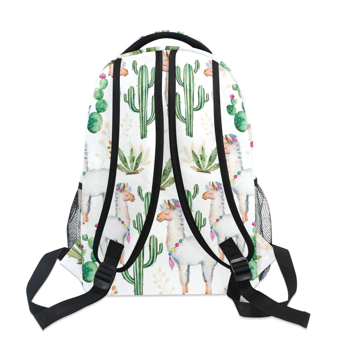 Tropical Cactus Alpaca Backpack for Adults - Stylish School, College & Travel Bag with Zipper - Perfect for Hiking, Daypack & Casual Use - Unisex Design for Women & Men