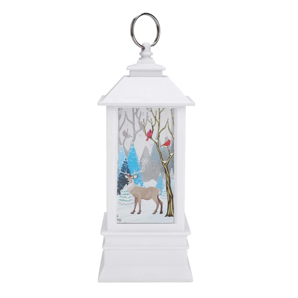 Plplaaobo Christmas Candlestick Lantern - LED Candle Holder with Deer Design for Home Table Decor, Holiday Gift & Party Lighting (Warm White Bulb Included) - Perfect for Christmas Decorations, Winter Weddings & Cozy Home Ambiance