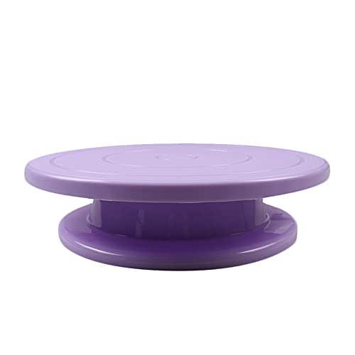 Rotating Cake Stand - 12 Inch Plastic Cake Turntable for Decorating, Baking & DIY - Durable Round Cake Display Stand with Scraper - Perfect for Birthday Cakes, Wedding Desserts & Kitchen Baking (Color: C)