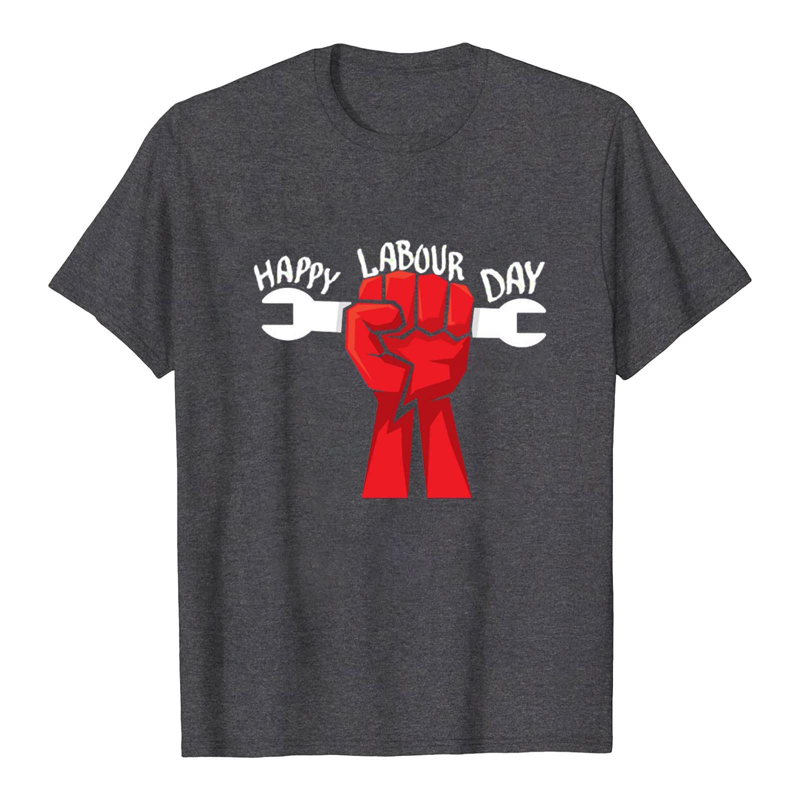 Funny Labor Day Graphic T-Shirts for Women - Summer Casual Short Sleeve Crewneck Blouses & Loose Fit Tunic Tops - Perfect for BBQ Parties, Beach Outings and Holiday Celebrations