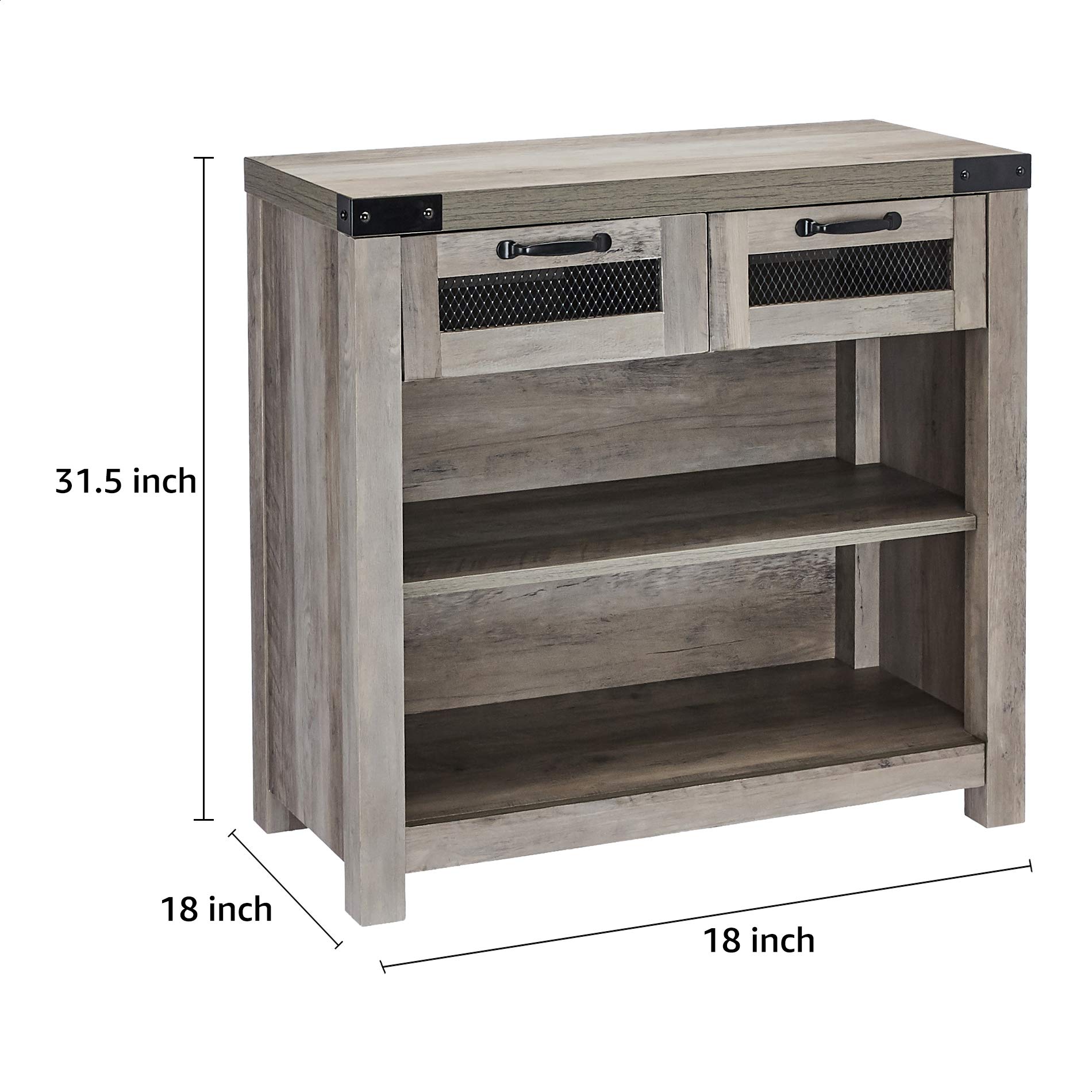 Industrial Style Grey Wash Entryway Table with Drawer - Perfect for Small Spaces, Hallway Decor & Entryway Organization