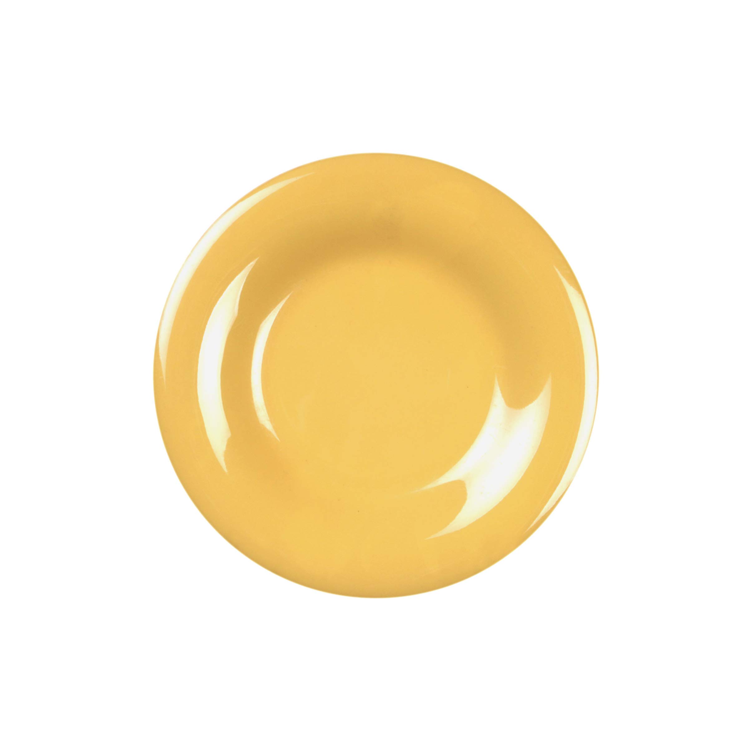 Vibrant Yellow Melamine Dinnerware Set - 9 Inch Round Plates with Wide Rim (Set of 12) - Durable & Stylish for Outdoor Dining, Picnics, and Party Serving