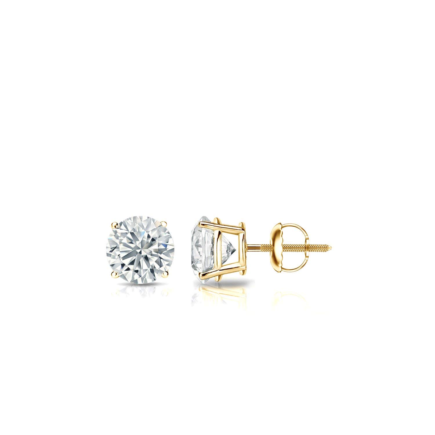 1/3 Carat Lab Grown Diamond Round Stud Earrings in 14k Gold (G-H Color, VS1-VS2 Clarity, cttw) - 4-Prong Basket Screw Back for Secure Fit - Perfect for Everyday Wear, Gift Giving & Special Occasions by Diamond Wish