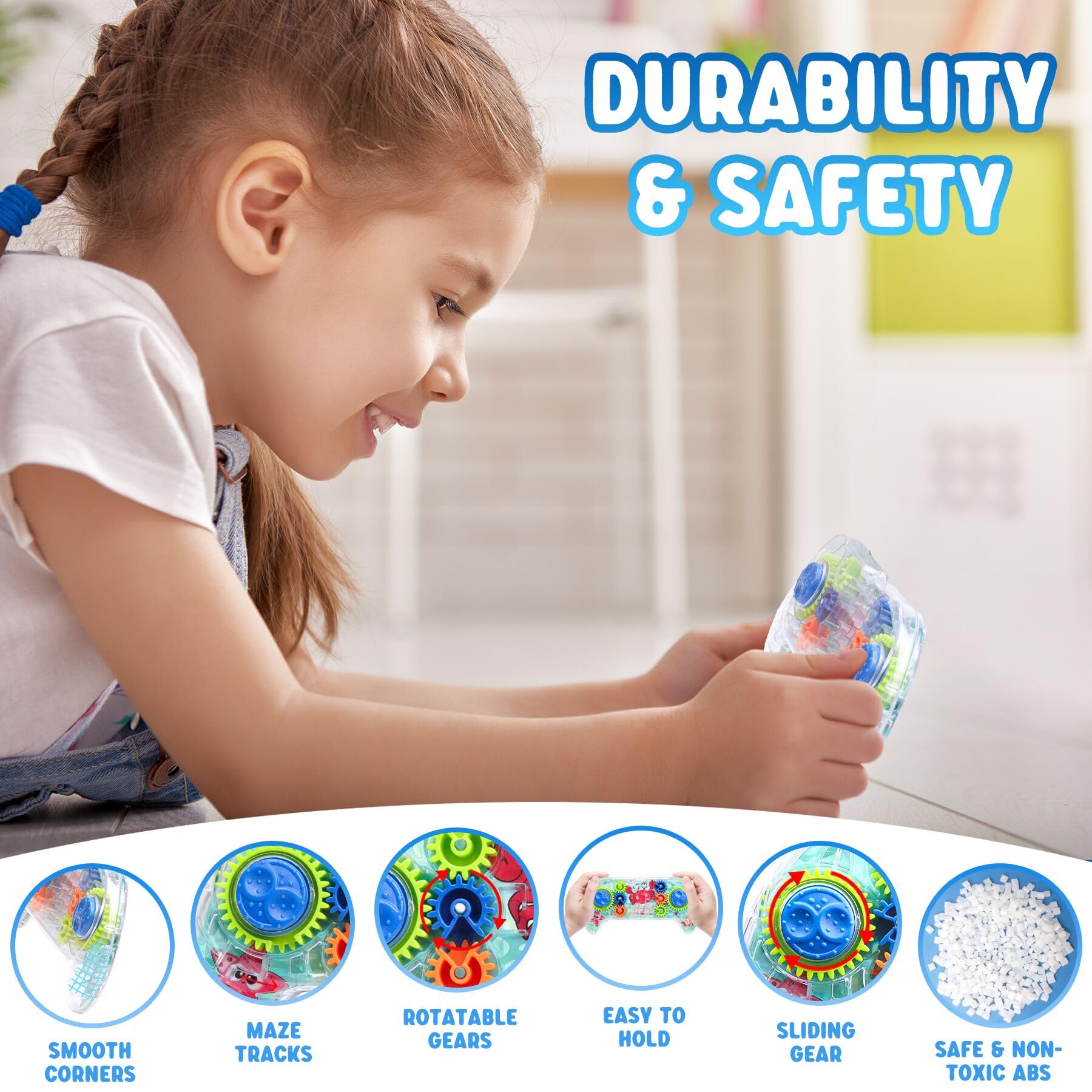 SEVENKA 2 Pack 3D Maze Puzzle Games for Kids Ages 3-8 - Brain Teaser Gravity Ball Game Toys for Children & Adults - Educational STEM Learning Toys for Family Game Night & Travel Activities