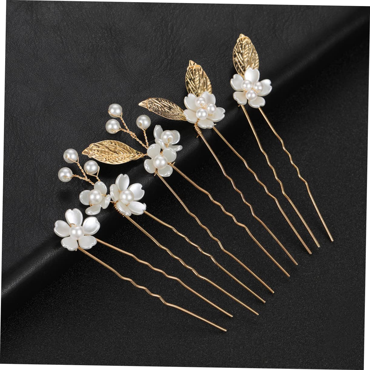 15 Pcs Rhinestone Hair Clips - Gold Trim U-Shaped Bobby Pins for Women, Bridal Hair Accessories, Wedding Party, Prom & Special Occasions | Floral Crystal Decor with Zinc Alloy Metal Base