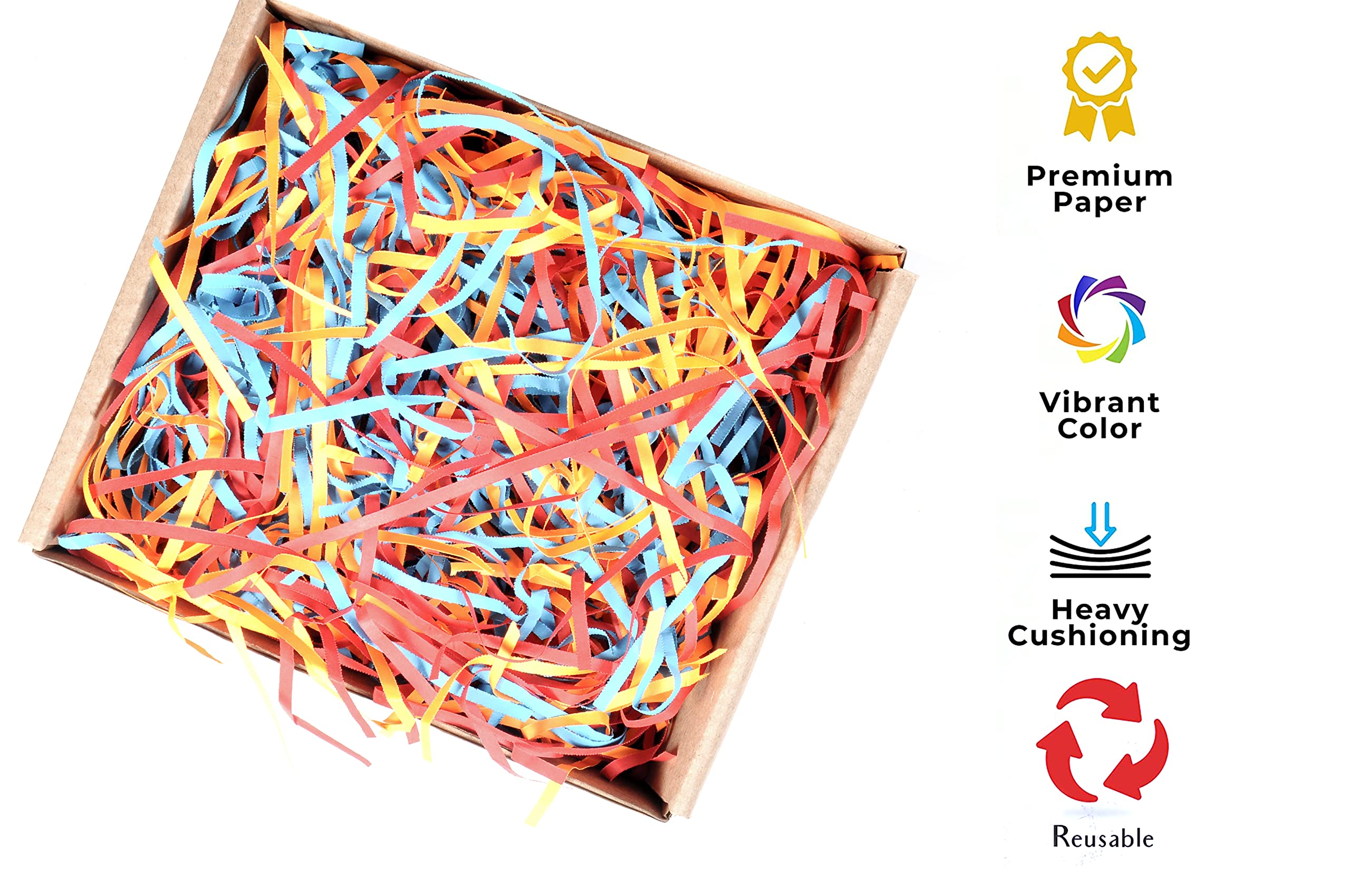 PN PRISM Brown Shredded Paper Grass - 50g Eco-Friendly Packaging Filler, Gift Wrapping, DIY Crafts & Christmas Decorations - Perfect for Party Decor, Easter Baskets & Gift Box Filling