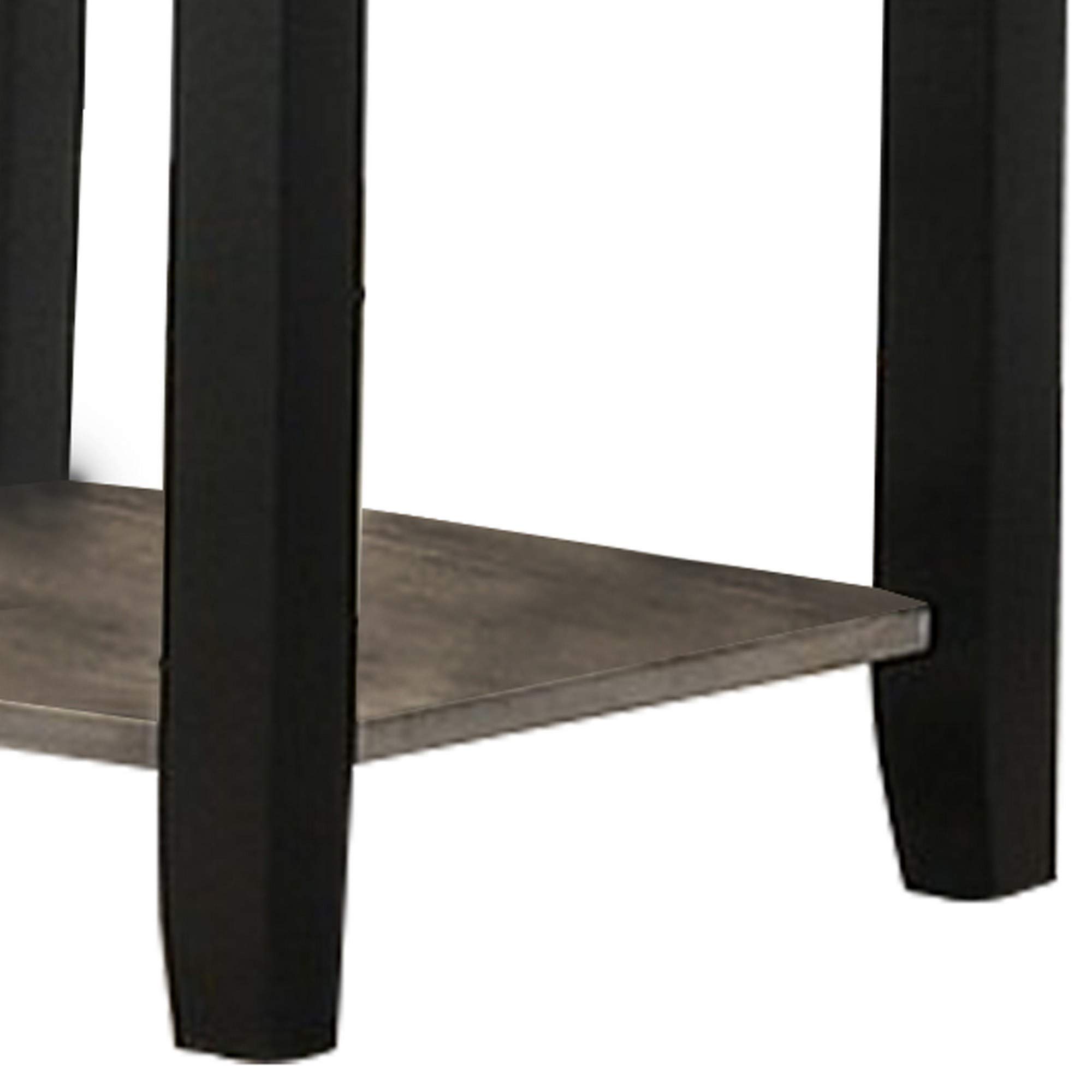 Benjara Wooden End Table with Open Shelf - Black and Gray Nightstand for Living Room, Bedroom, or Office - Modern Side Table with Storage Space