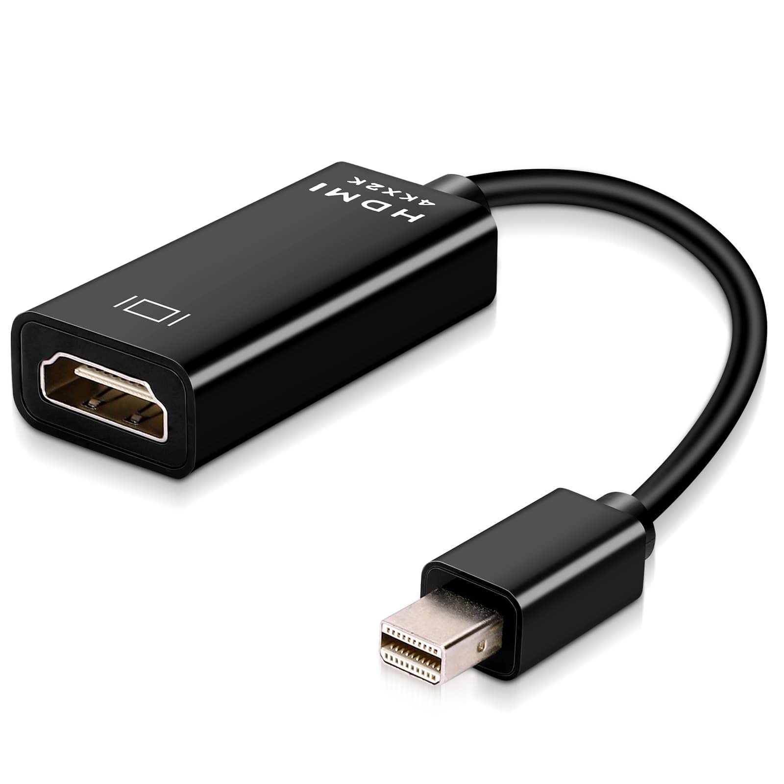 Mini DisplayPort to HDMI Adapter 2-Pack - Compatible with Dell XPS 13 (Pre-2016), MacBook Air/Pro, Surface Pro/Dock - Thunderbolt to HDMI Converter for 4K Projectors, Monitors & Home Theater Setup