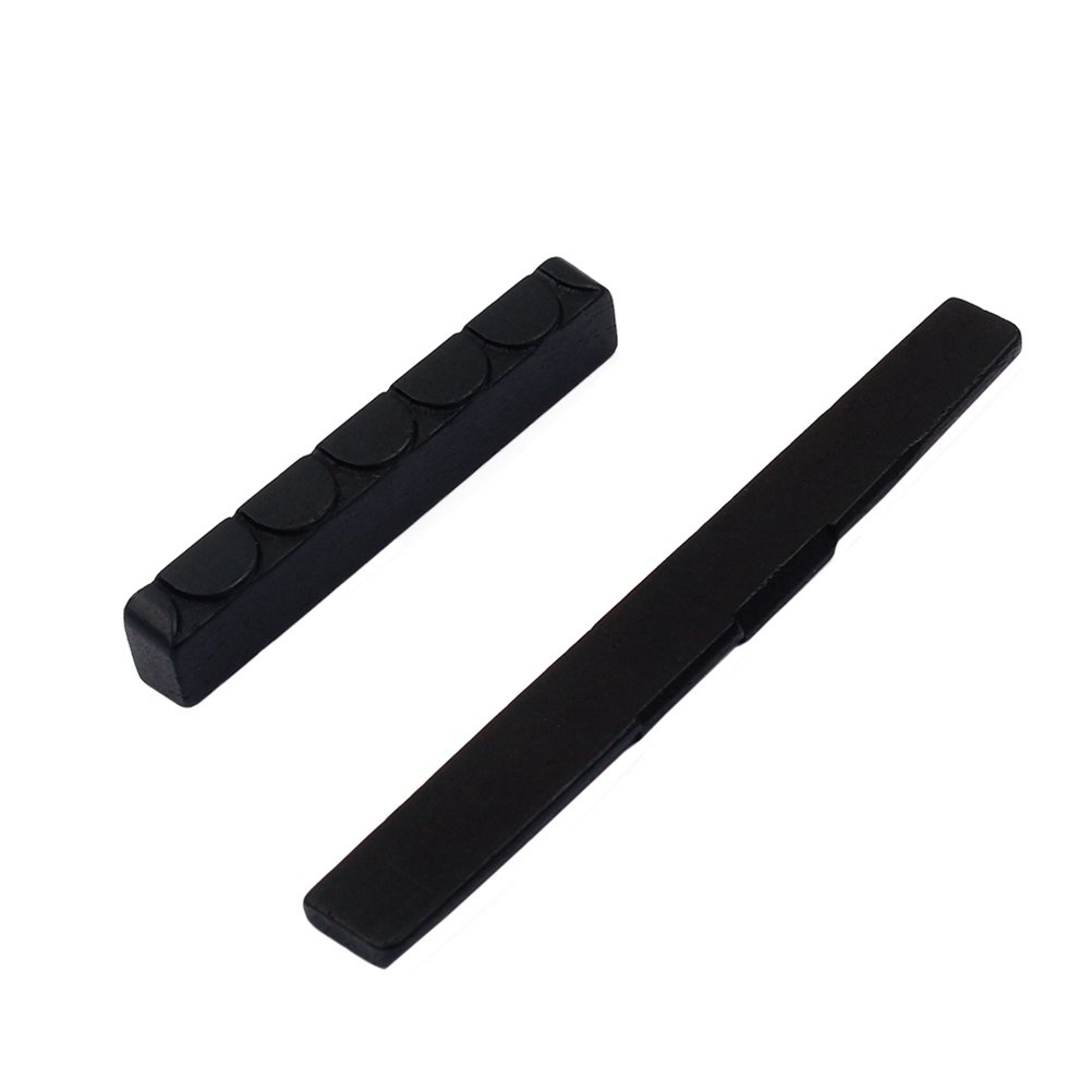 HEALLILY 1 Set of Ebony Guitar Bridge Nut Saddle for 6 String Acoustic Guitar - High-Quality Replacement Parts for Guitar Repair & Maintenance - Perfect for Musicians, Luthiers & DIY Enthusiasts