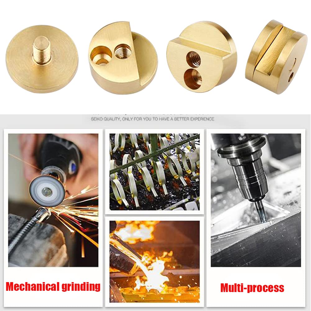 5-11mm Gold Pure Copper Mirror Clips - Wall Mounted Mirror Hangers for Bathroom, Dresser & Vanity (Set of 4) - Secure Glass Clamps for Home Decor & Interior Design