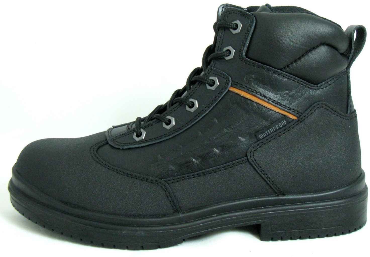 Men's Waterproof Steel Toe Work Boots - Black Safety Shoes for Construction, Outdoor & Industrial Work - Durable Non-Slip Work Boots for Heavy Duty Jobs