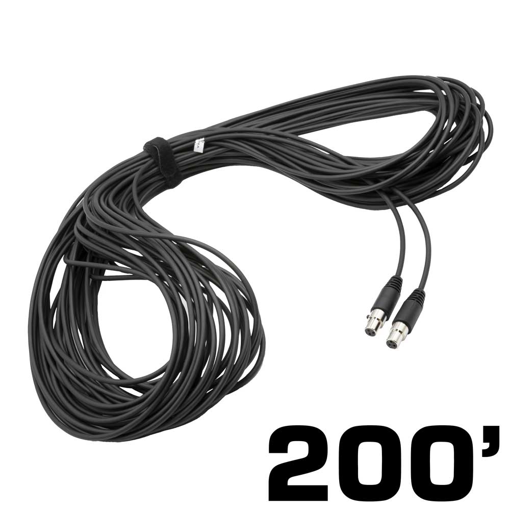 200 FT 3-Pin to 3-Pin Straight Audio Cable for H85 Linkable Headsets - Professional Studio & Live Performance Headset Extension Cord