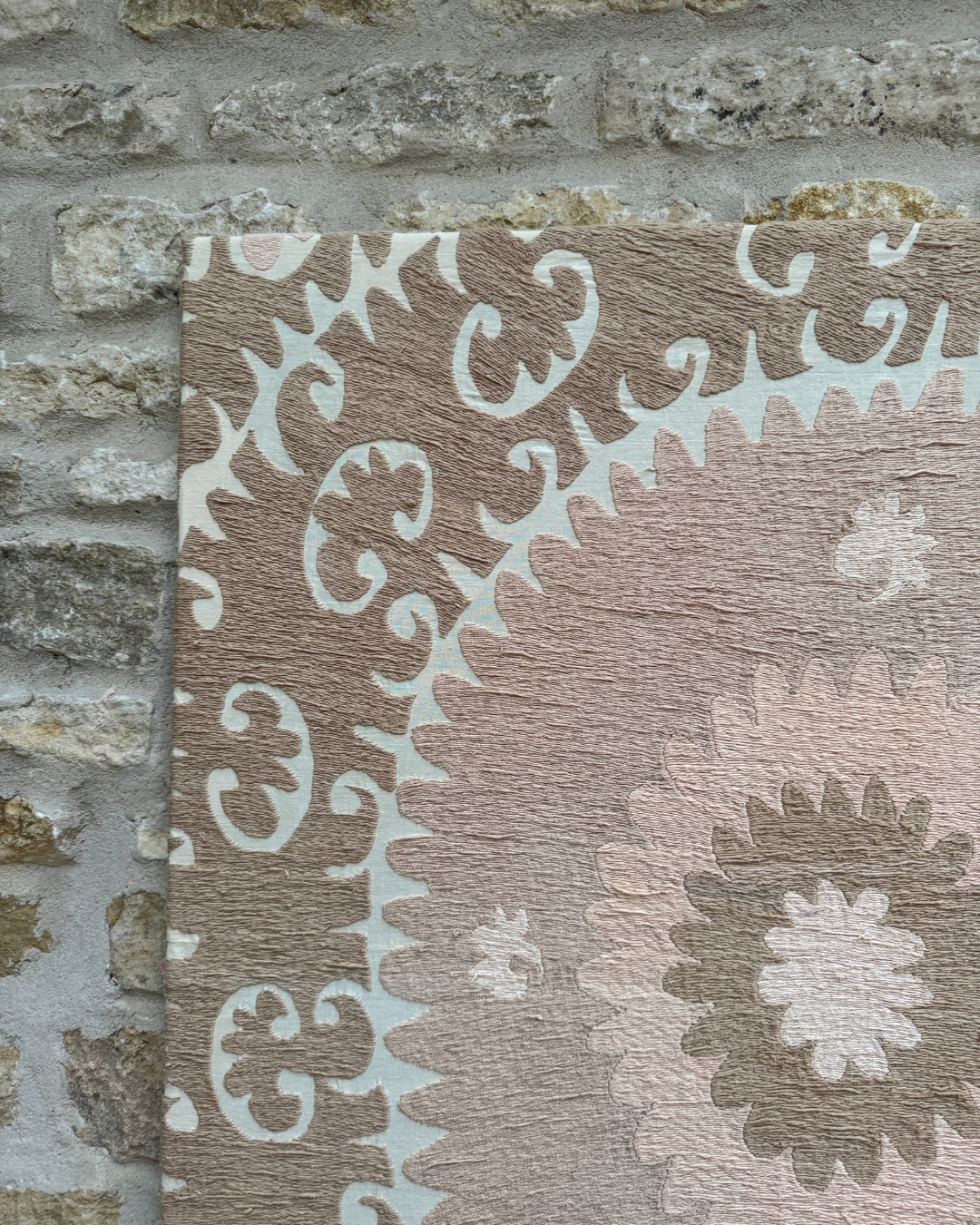 Handmade Suzani Embroidered Wall Art No.7 - Boho Home Decor for Living Room, Bedroom & Office