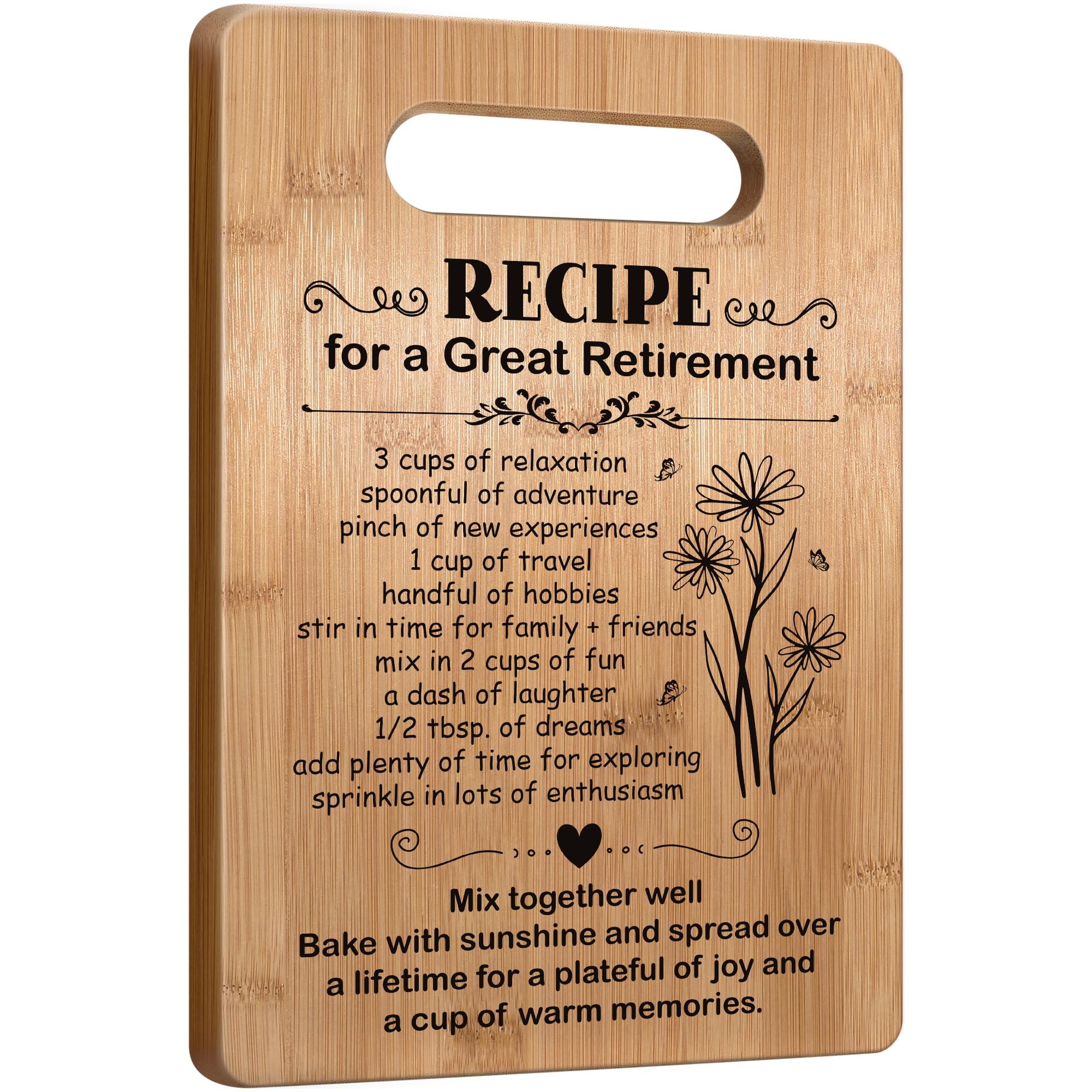 Retirement Cutting Board Gift for Women - Coworker Boss Friend - Perfect for Retirement Parties